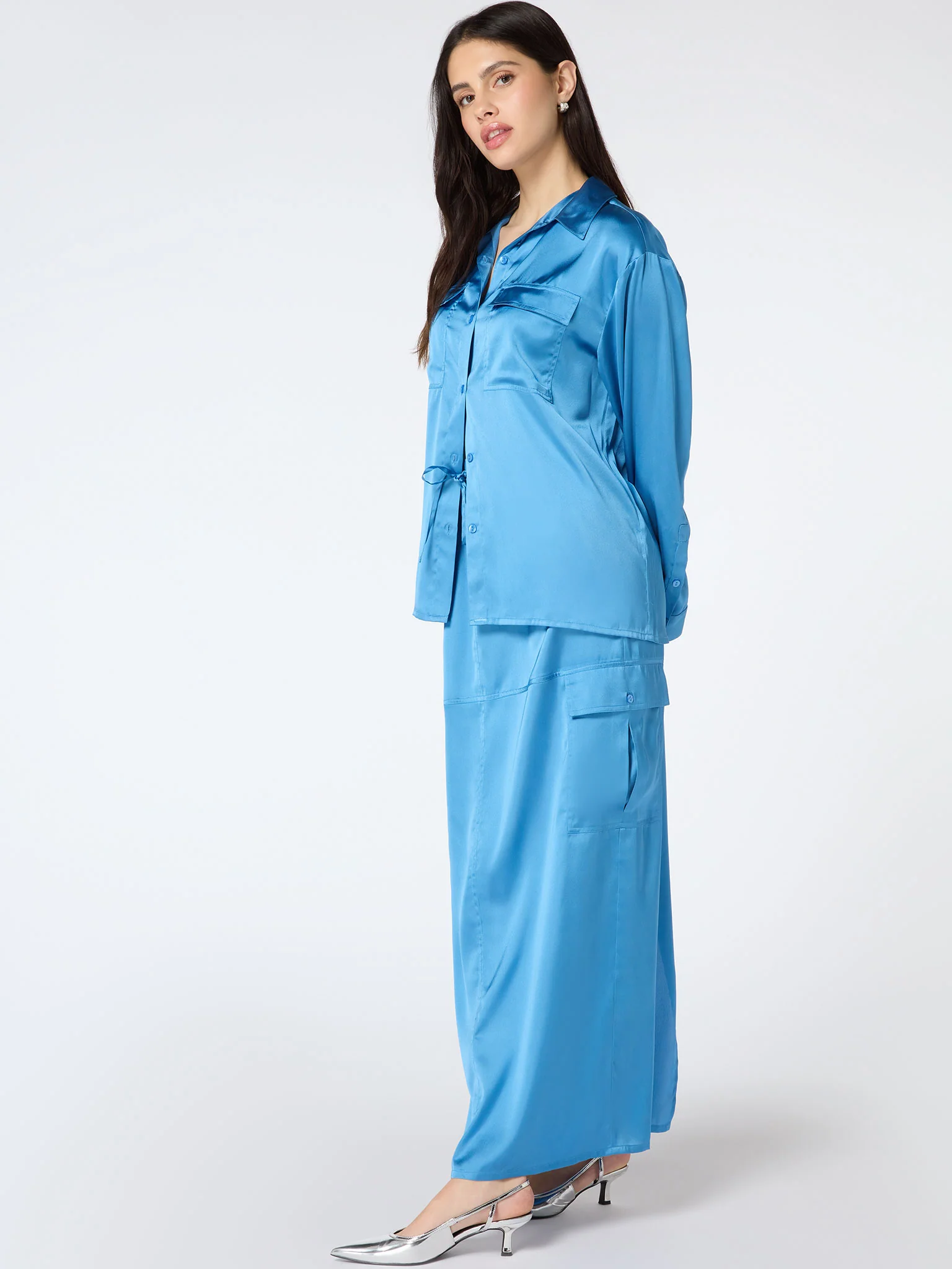Adalyn Maxi Skirt in Light Blue - Image 2