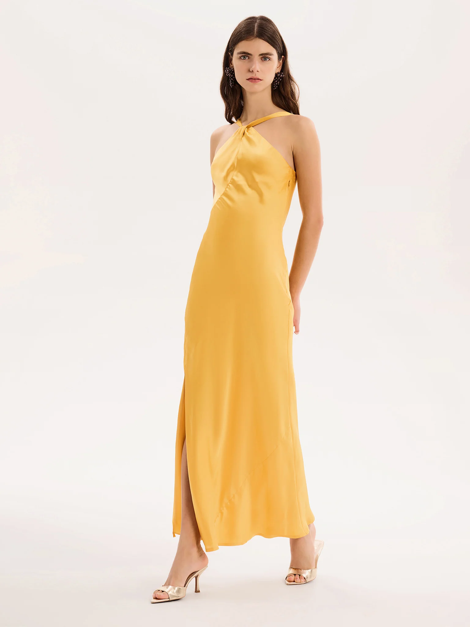 Alessia Dress in Egg Yolk Yellow - Image 2