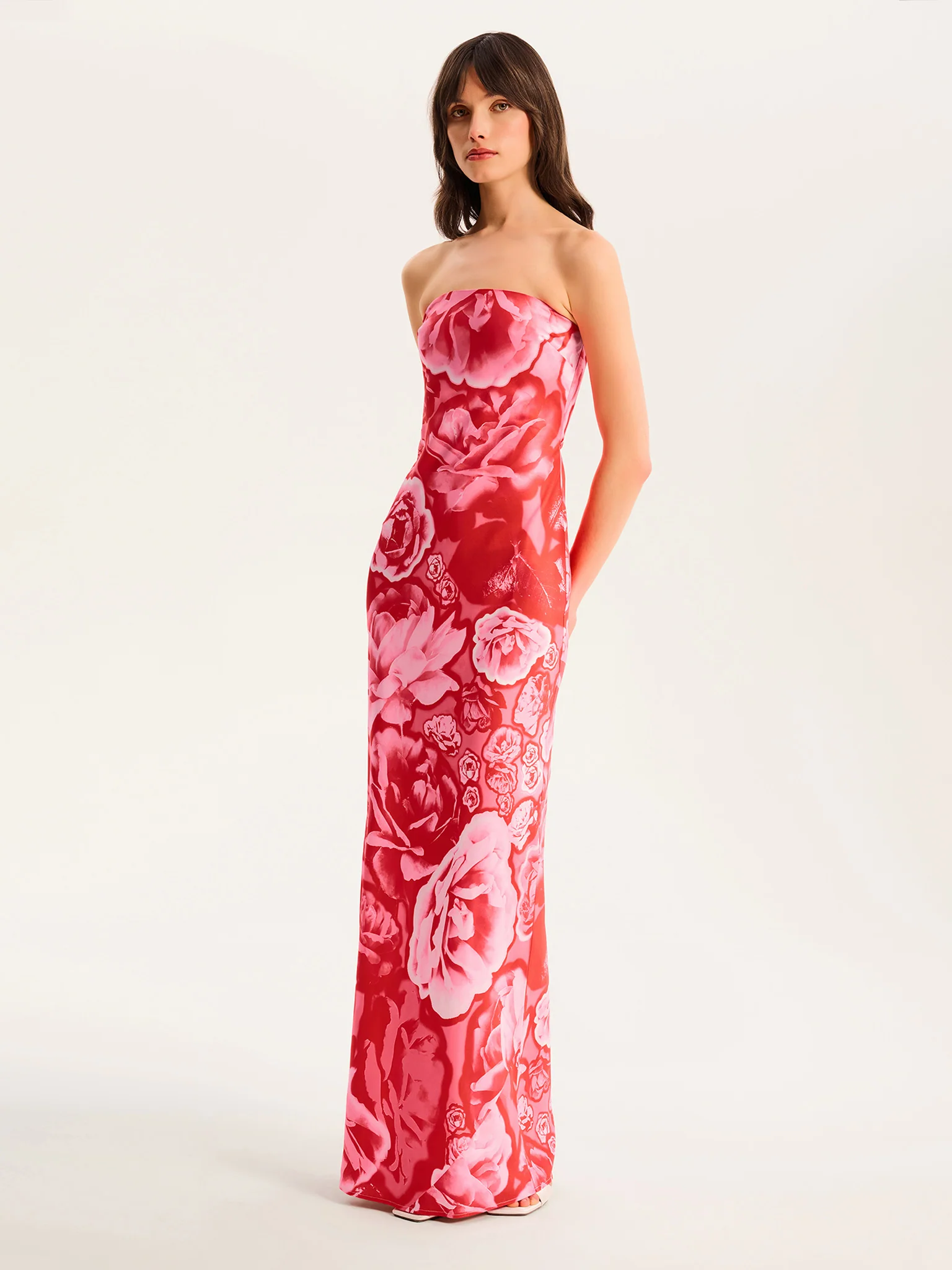 Amdra Maxi Dress in Red Floral - Image 2