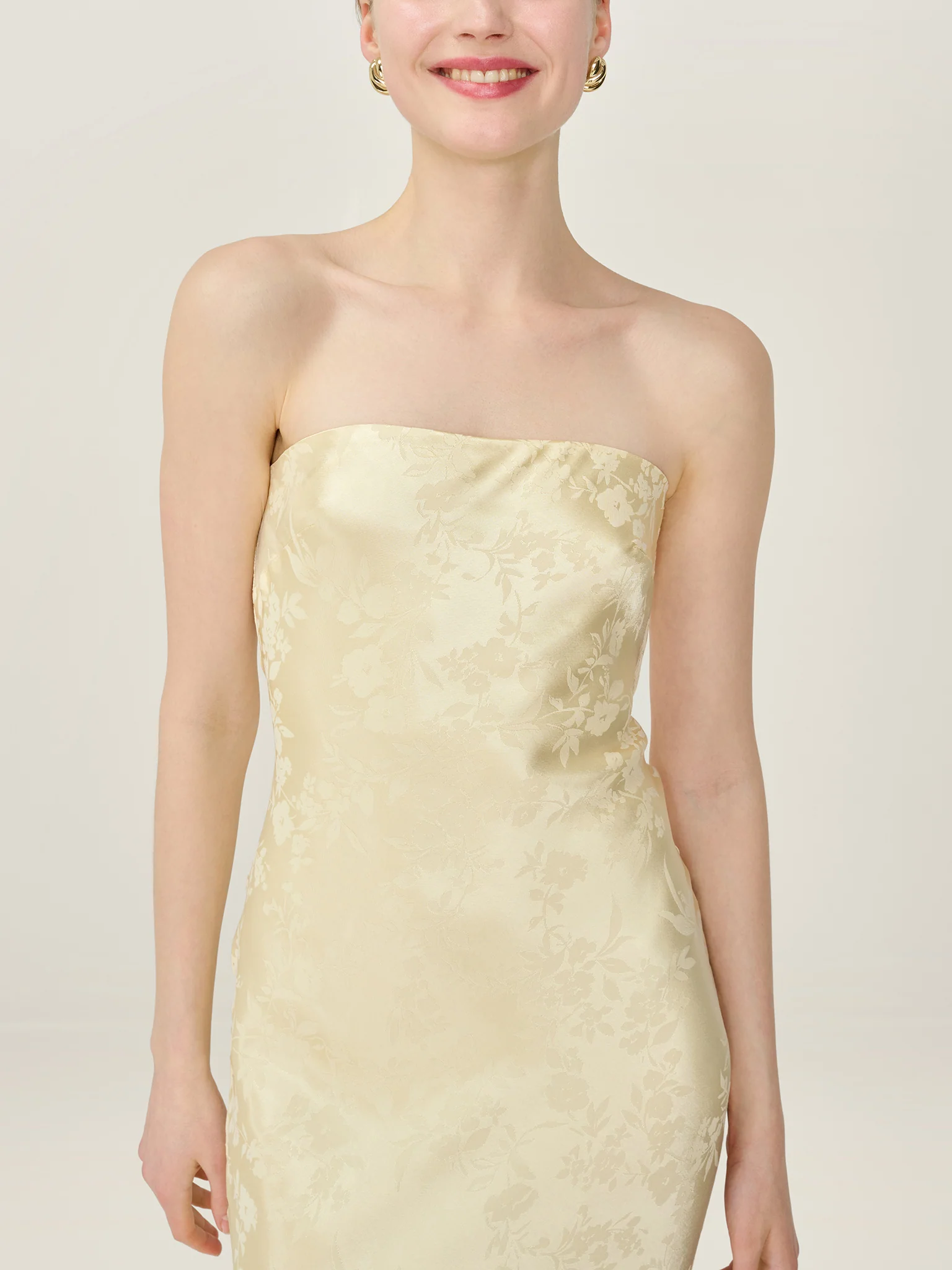 Amdra Jacquard Dress in Double Cream - Image 4
