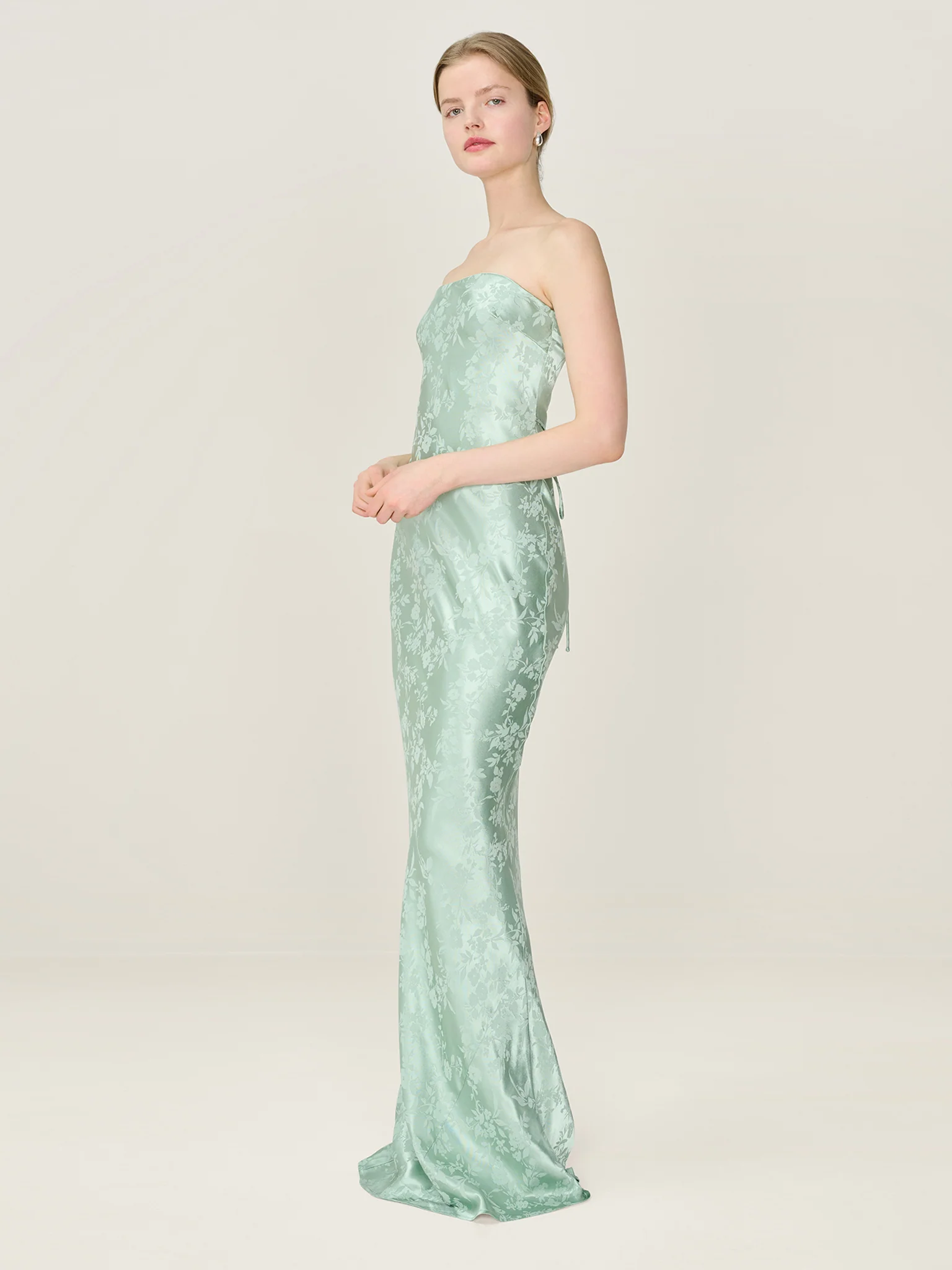 Amdra Jacquard Dress in Sage - Image 2