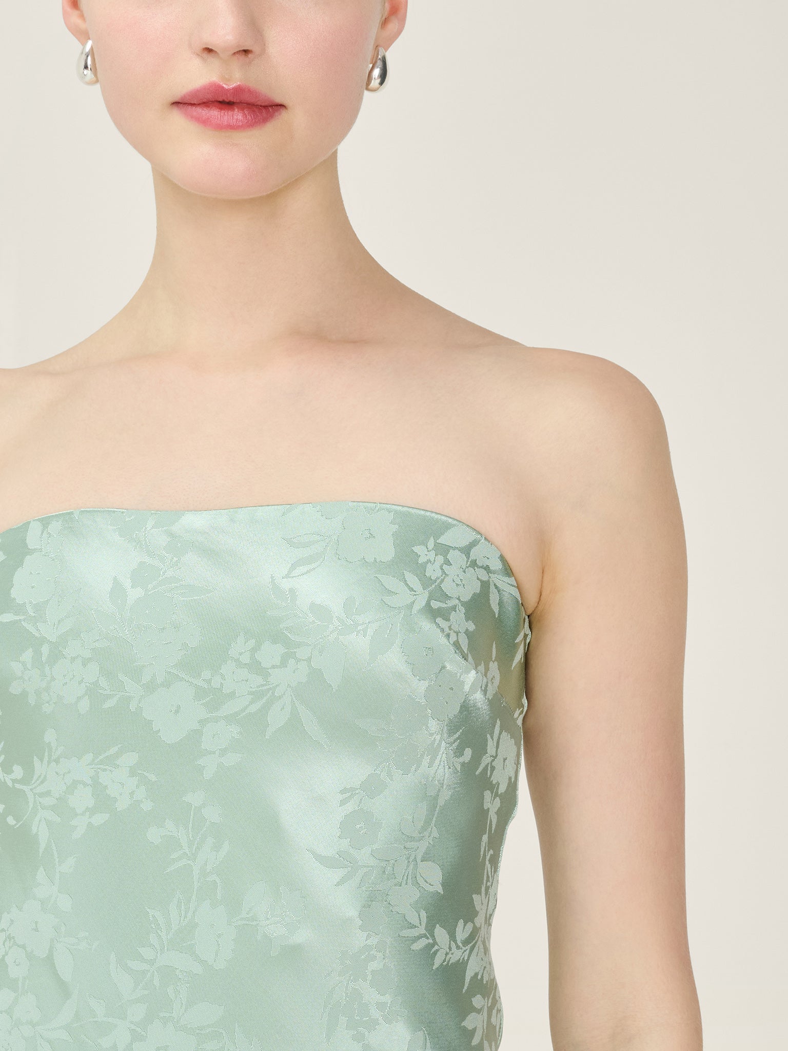 Amdra Jacquard Dress in Sage - Image 3