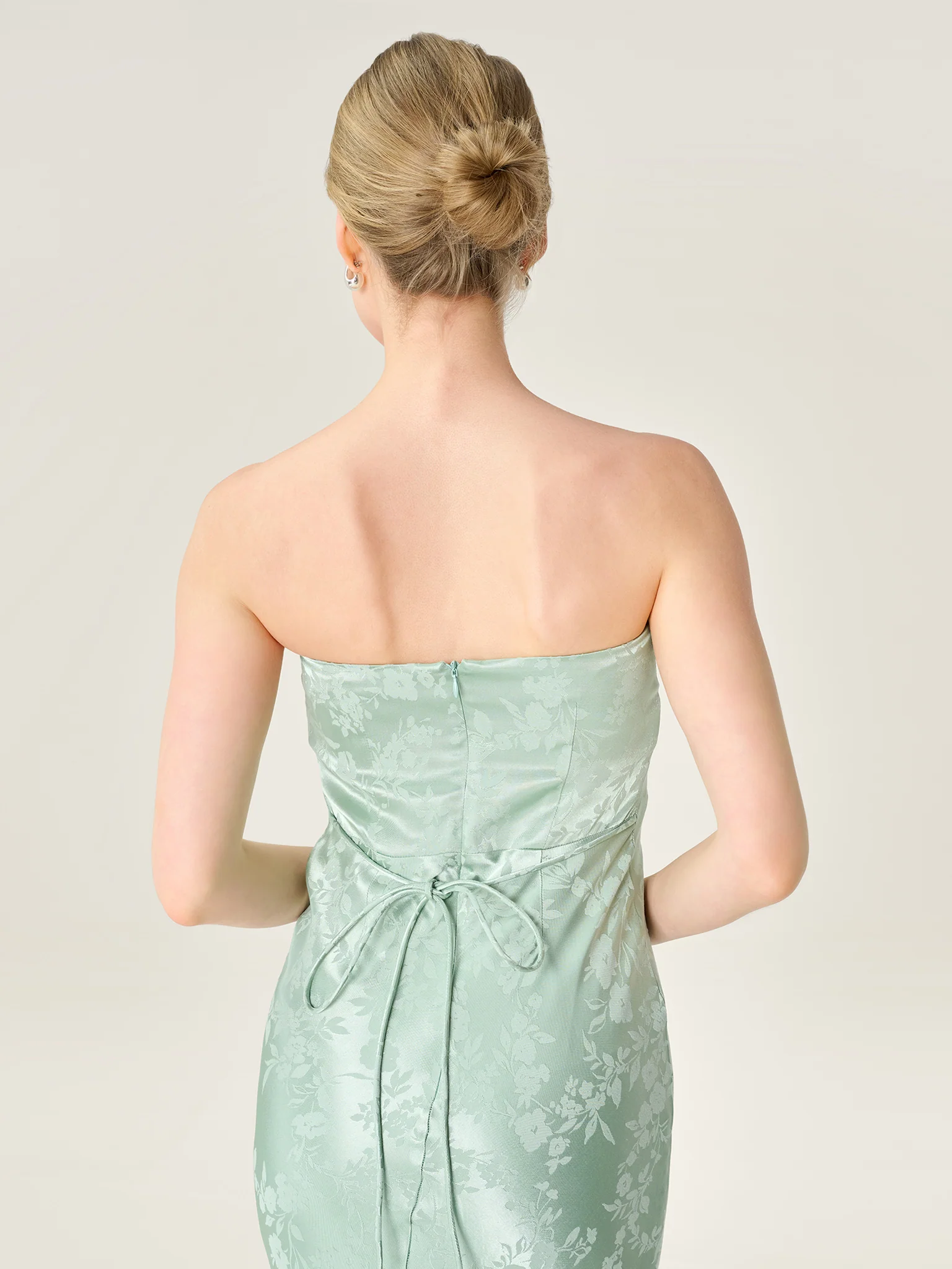 Amdra Jacquard Dress in Sage - Image 4