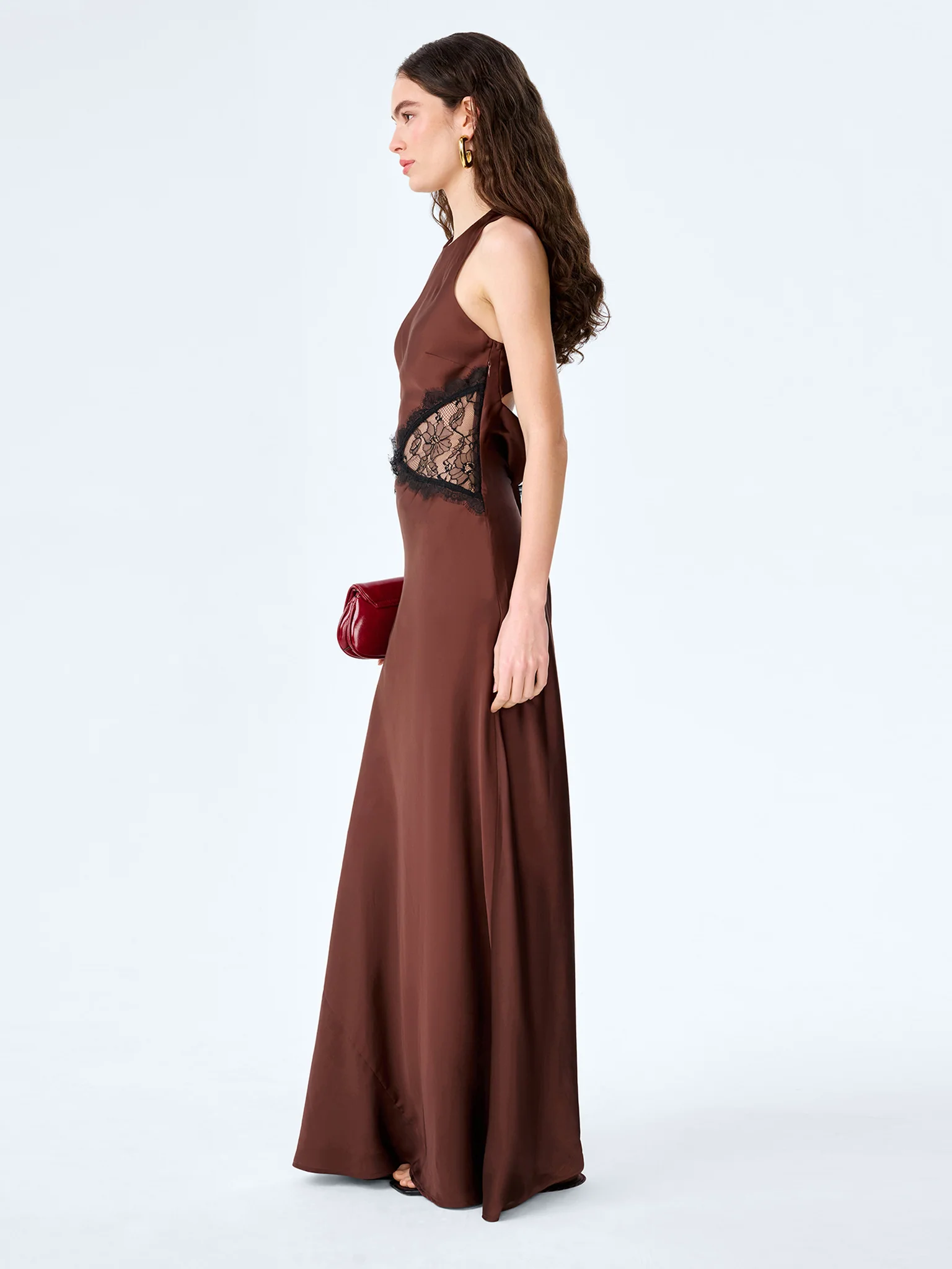 Andrea Dress in Chocolate / Black Lace - Image 2