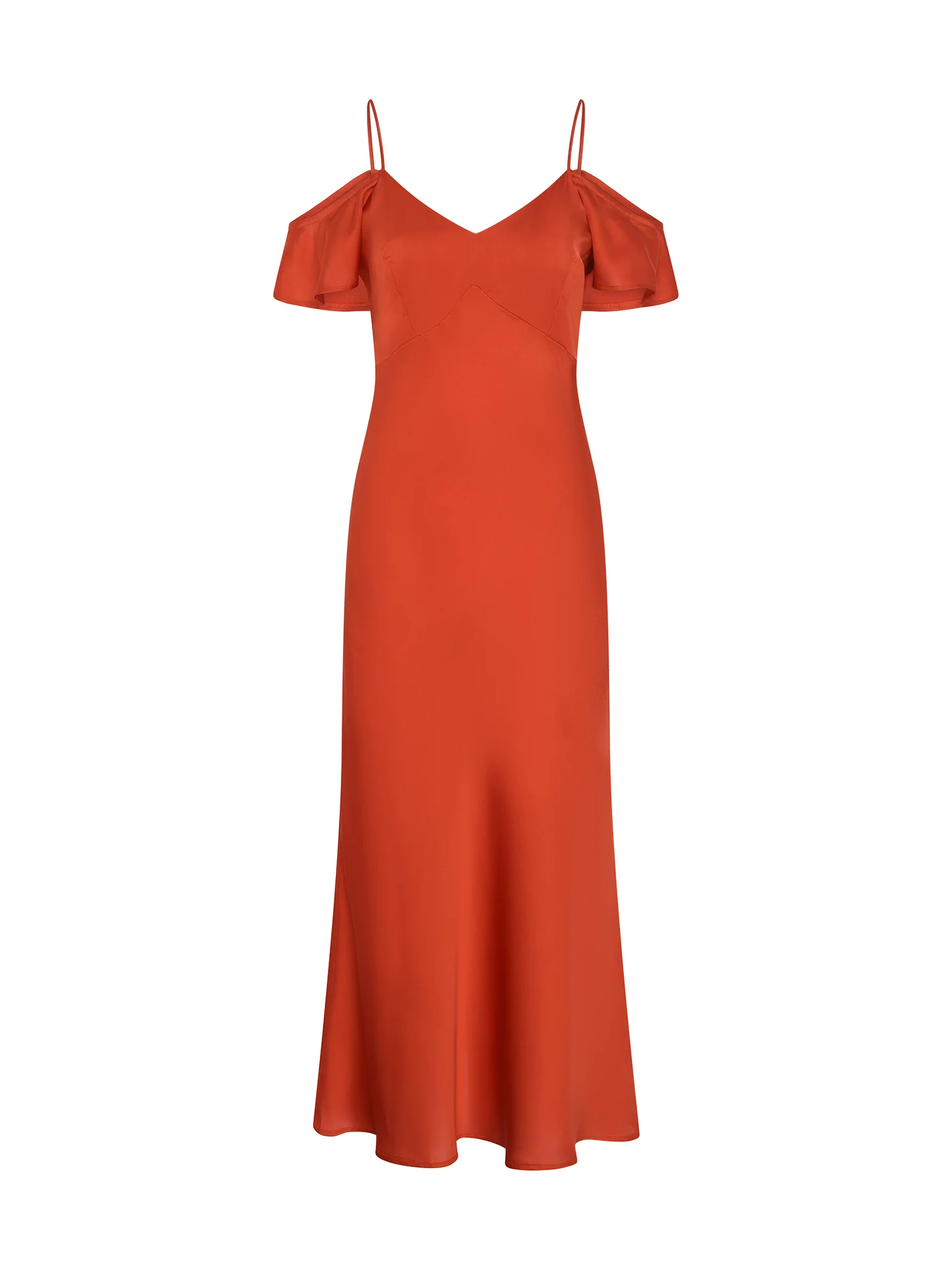 Anthia Drop Shoulder Midi Dress in Brick Orange - Image 7