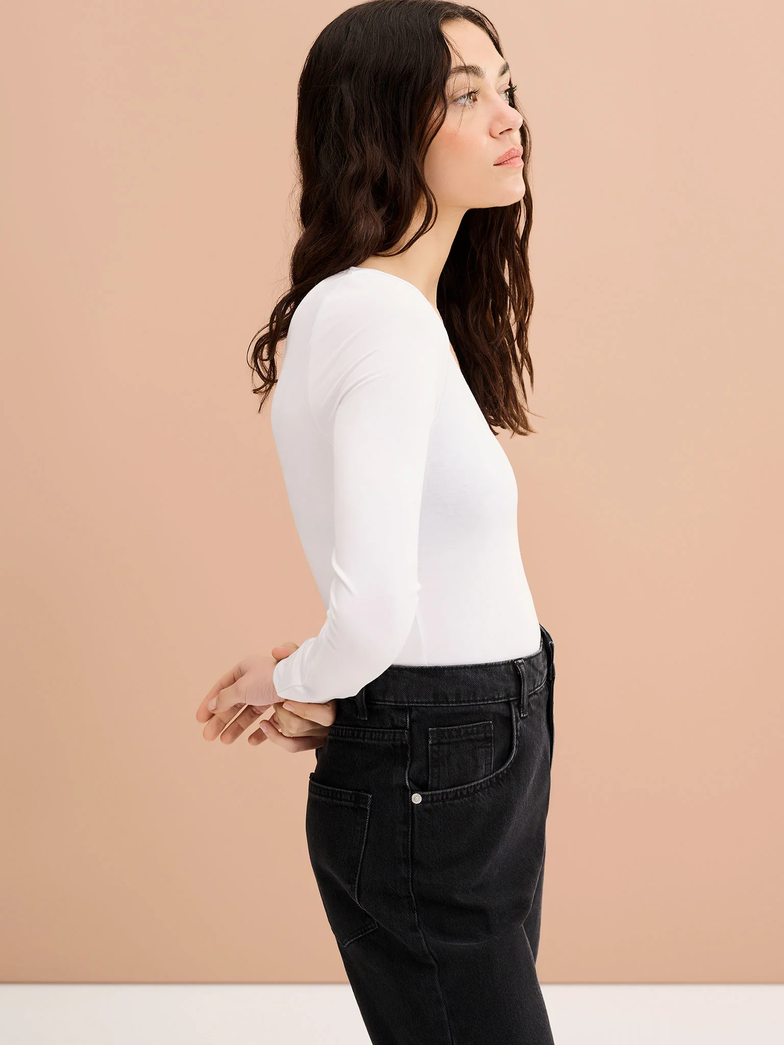 Ariana V Neck Body in White - Image 3