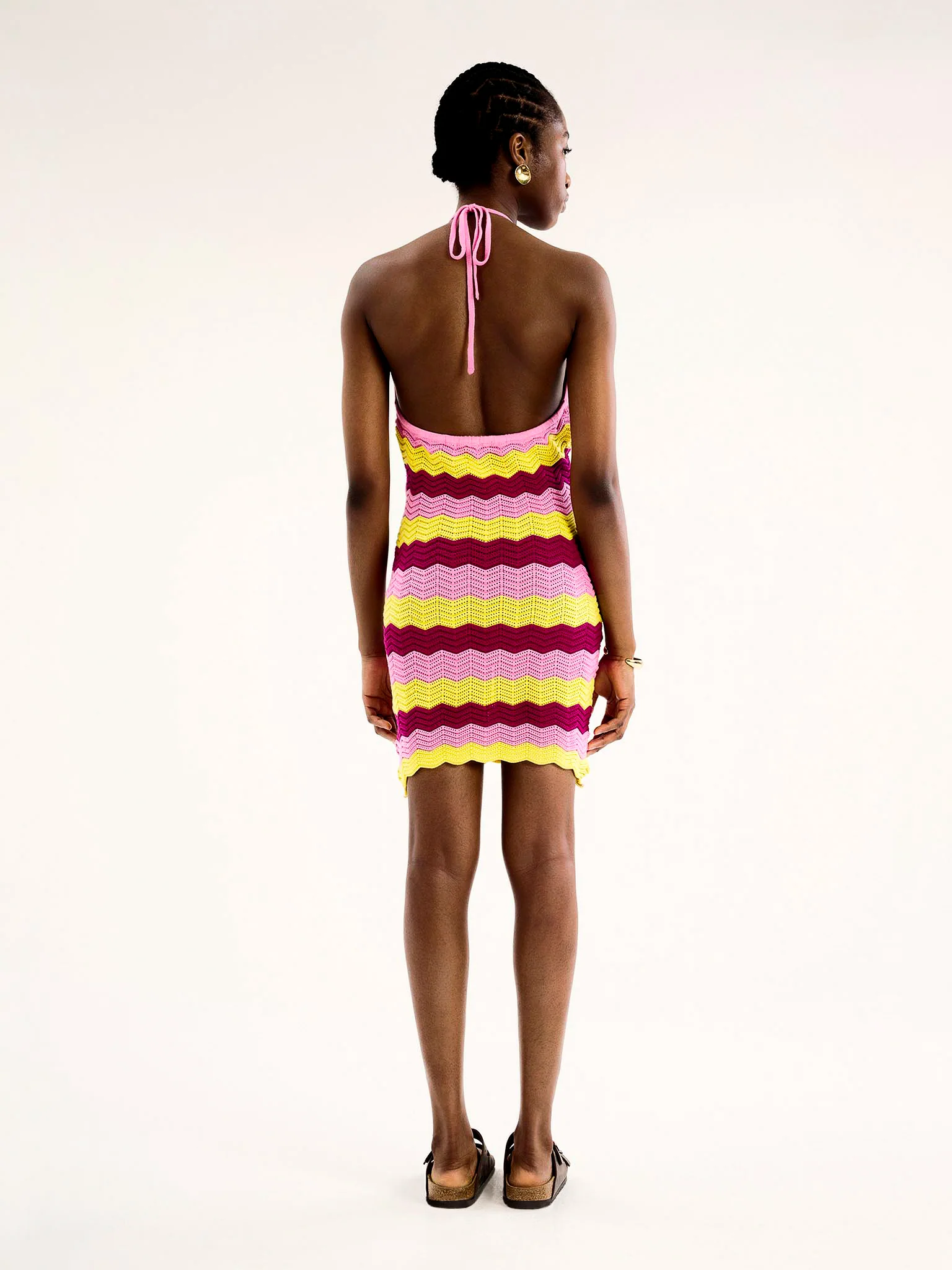 Ash Crochet Halter Mini Dress - Image 3