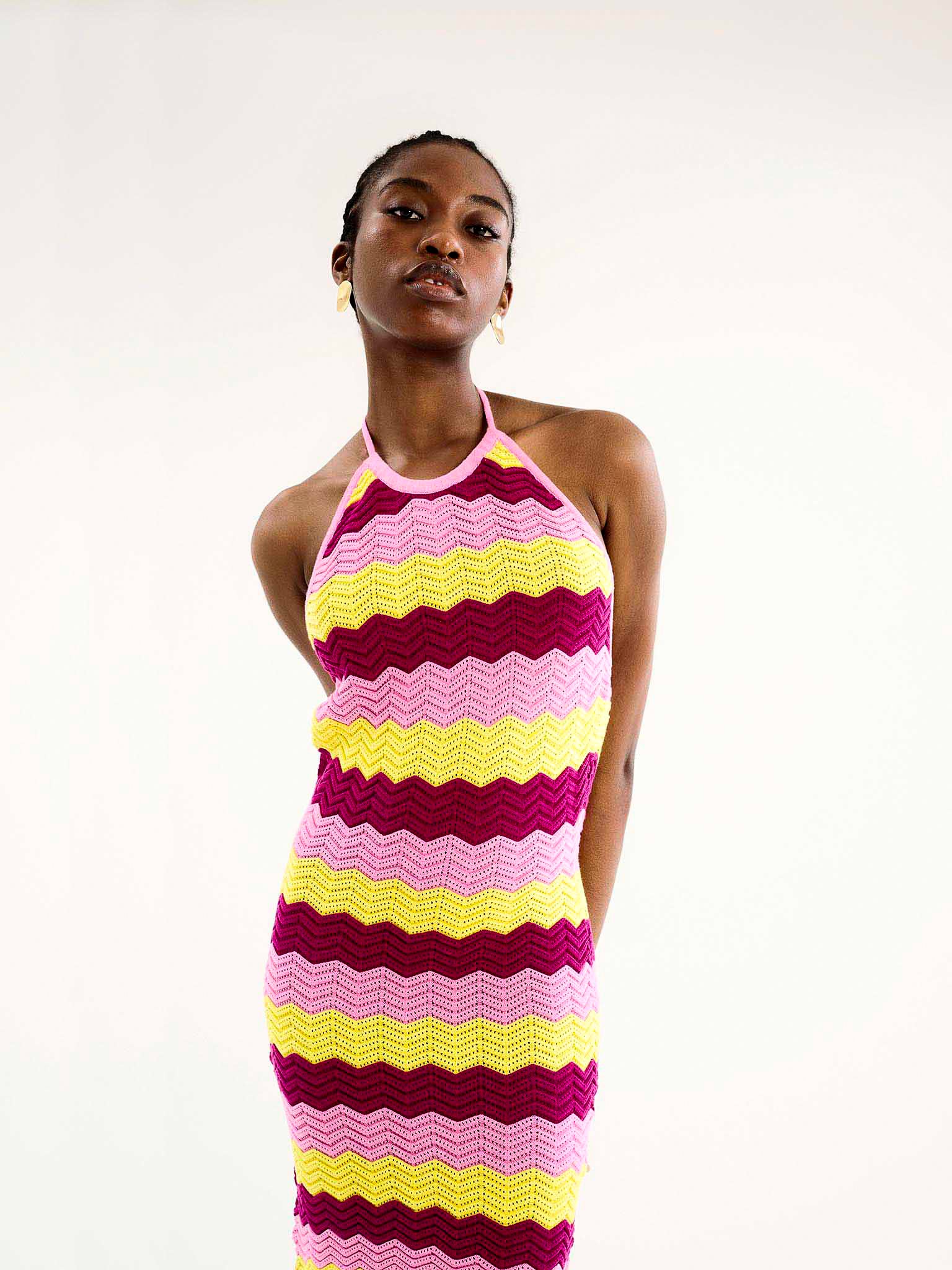 Ash Crochet Halter Mini Dress - Image 4
