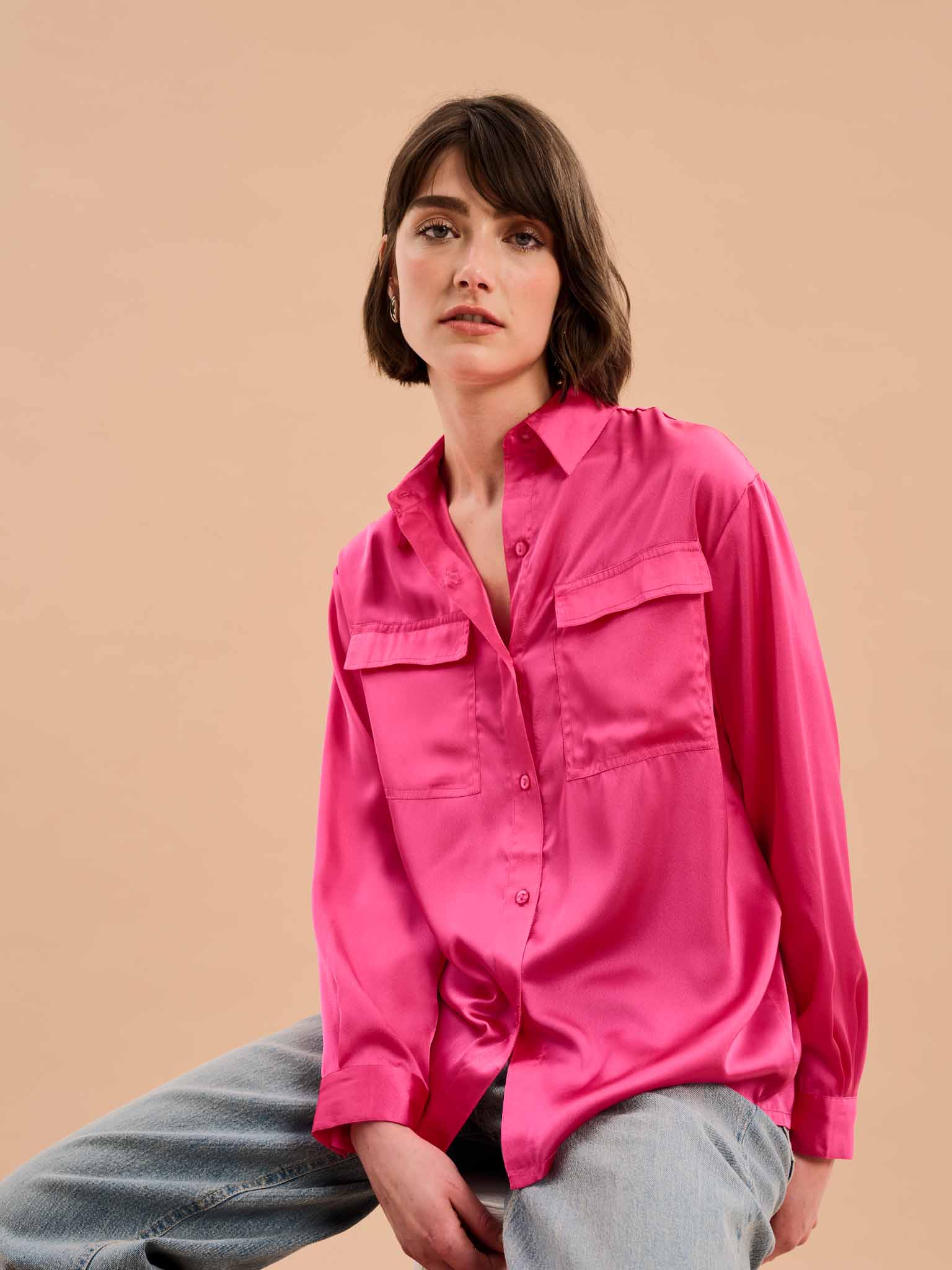 Ashlyn Shirt in Magenta - Image 3