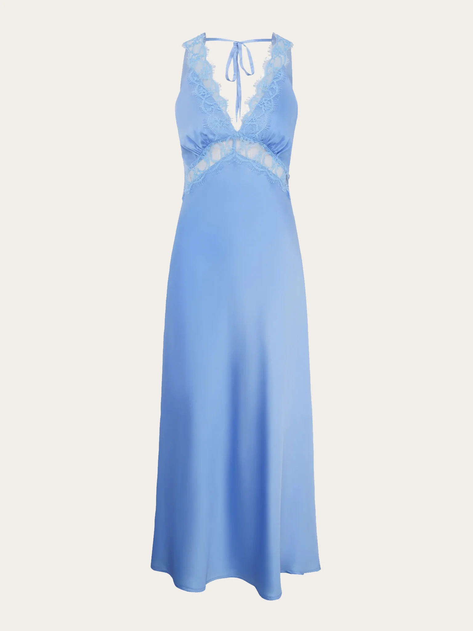 Aurelia Lace Trim Maxi Dress in Blue - Image 6