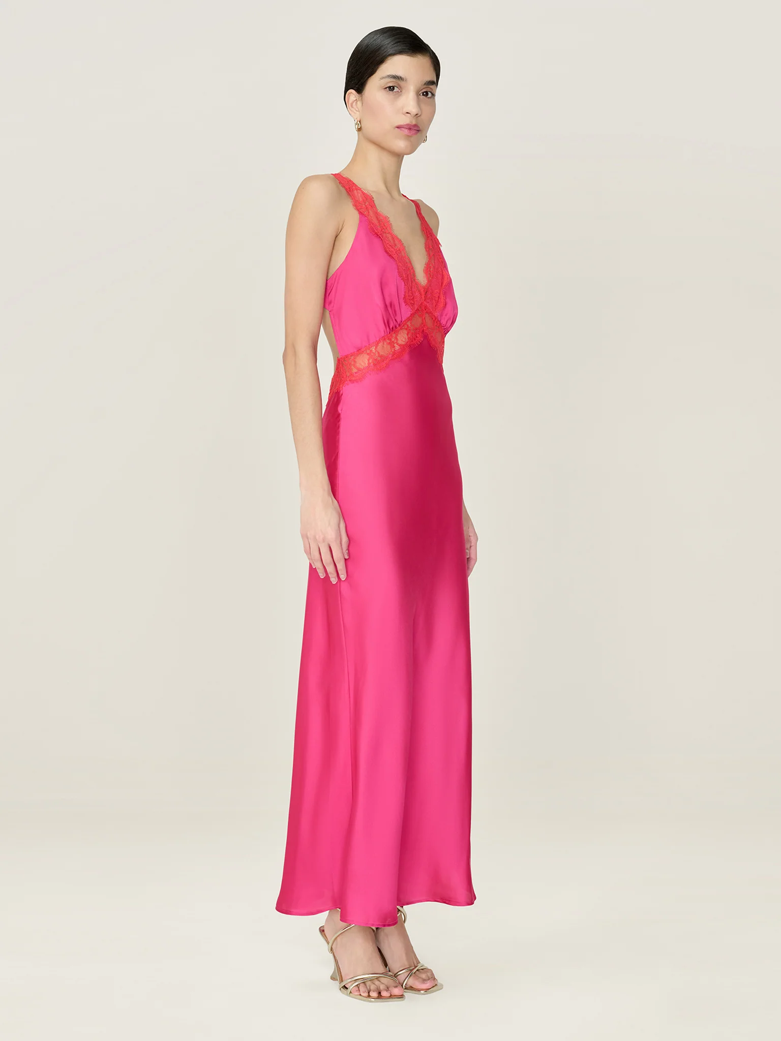Aurelia Dress in Raspberry / Red - Image 2