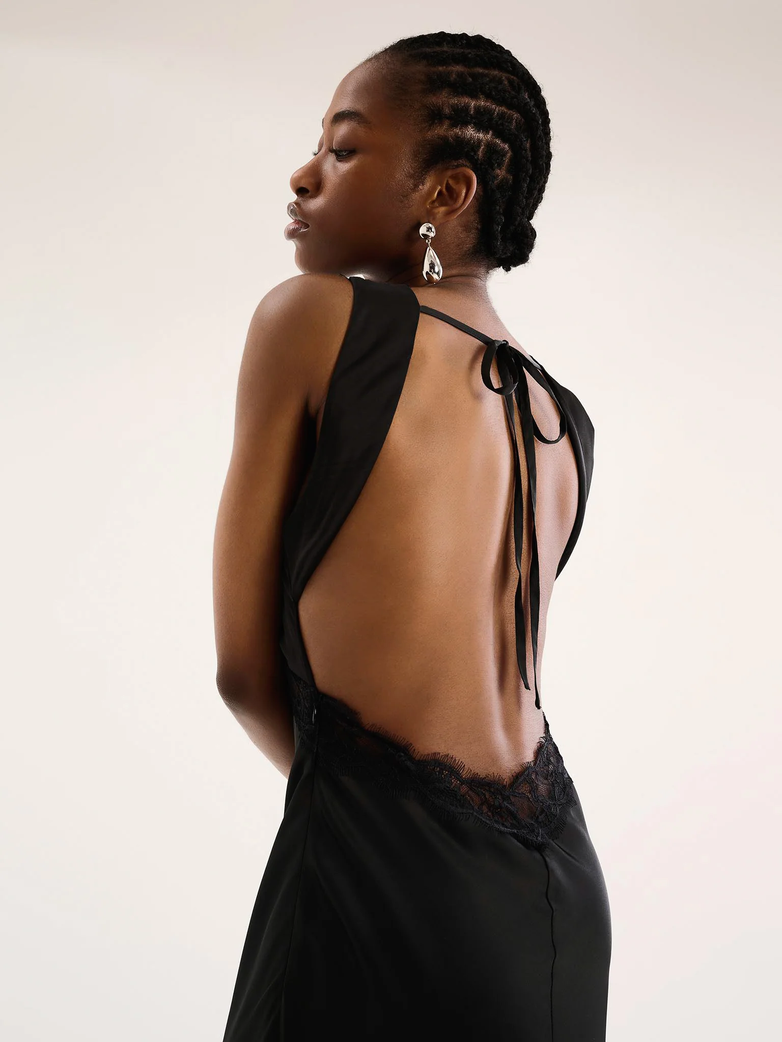 Aurelia Lace Trim Maxi Dress in Black - Image 6