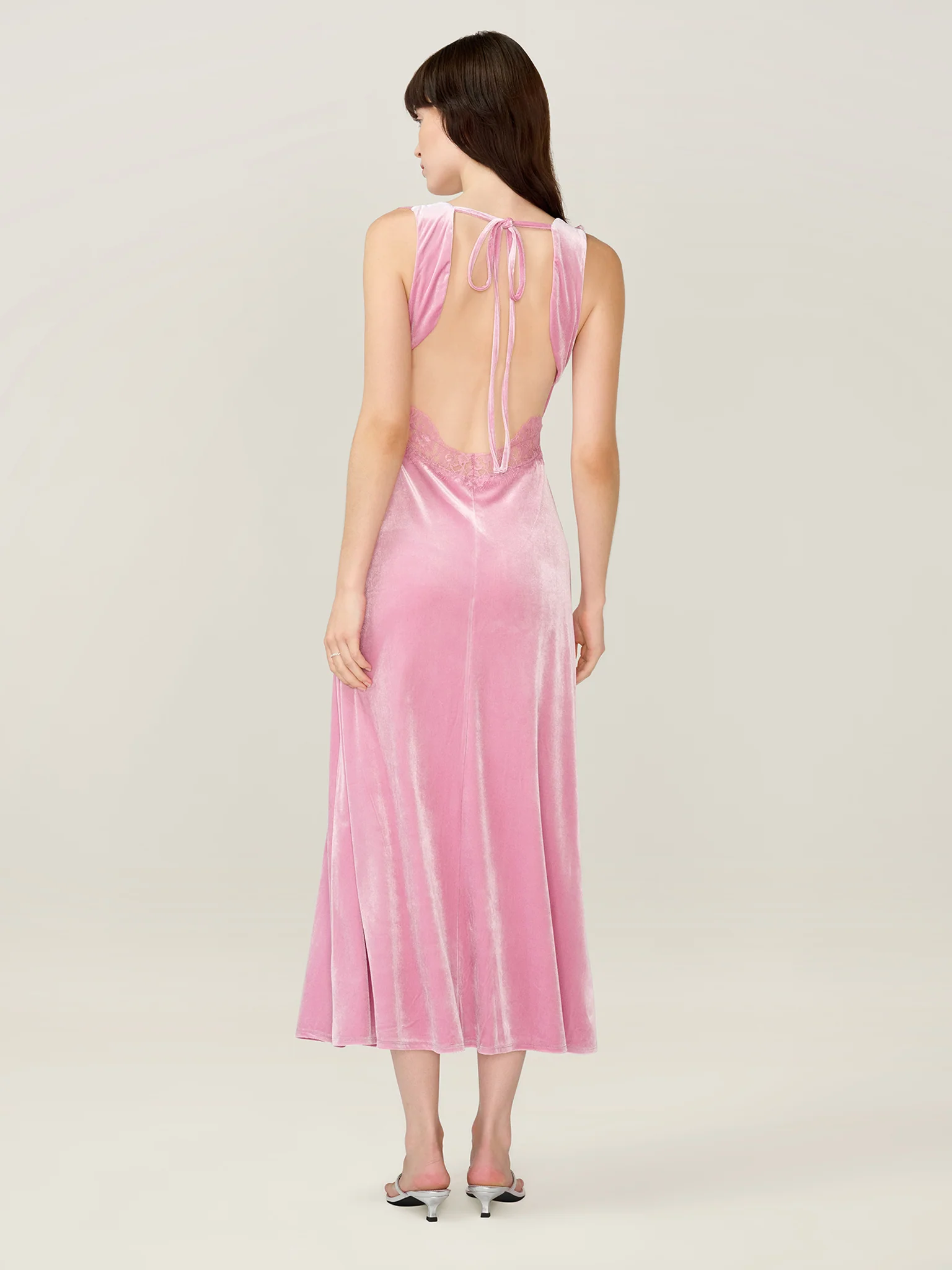 Aurelia Velvet Dress in Vintage Pink - Image 5