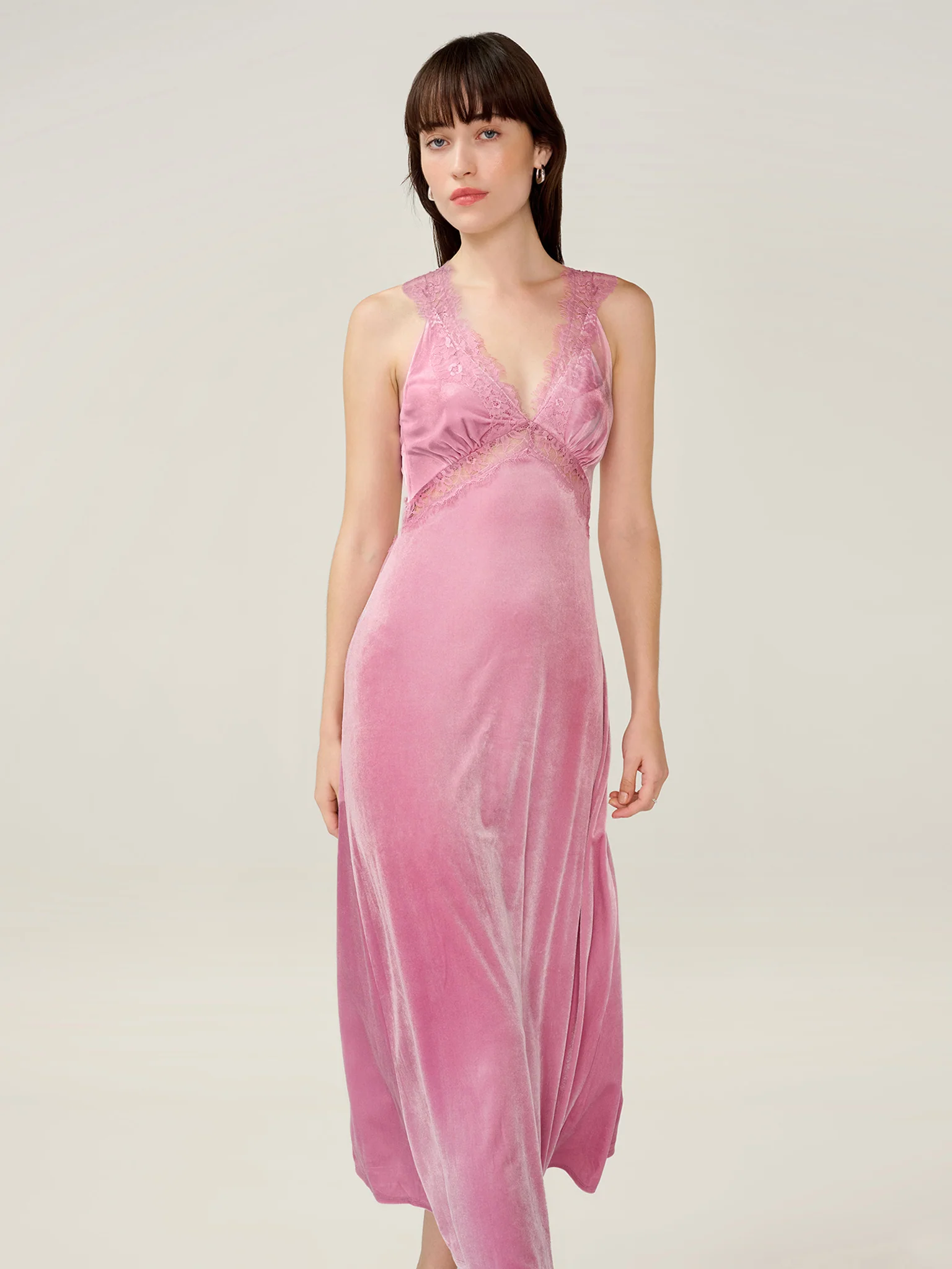 Aurelia Velvet Dress in Vintage Pink - Image 6