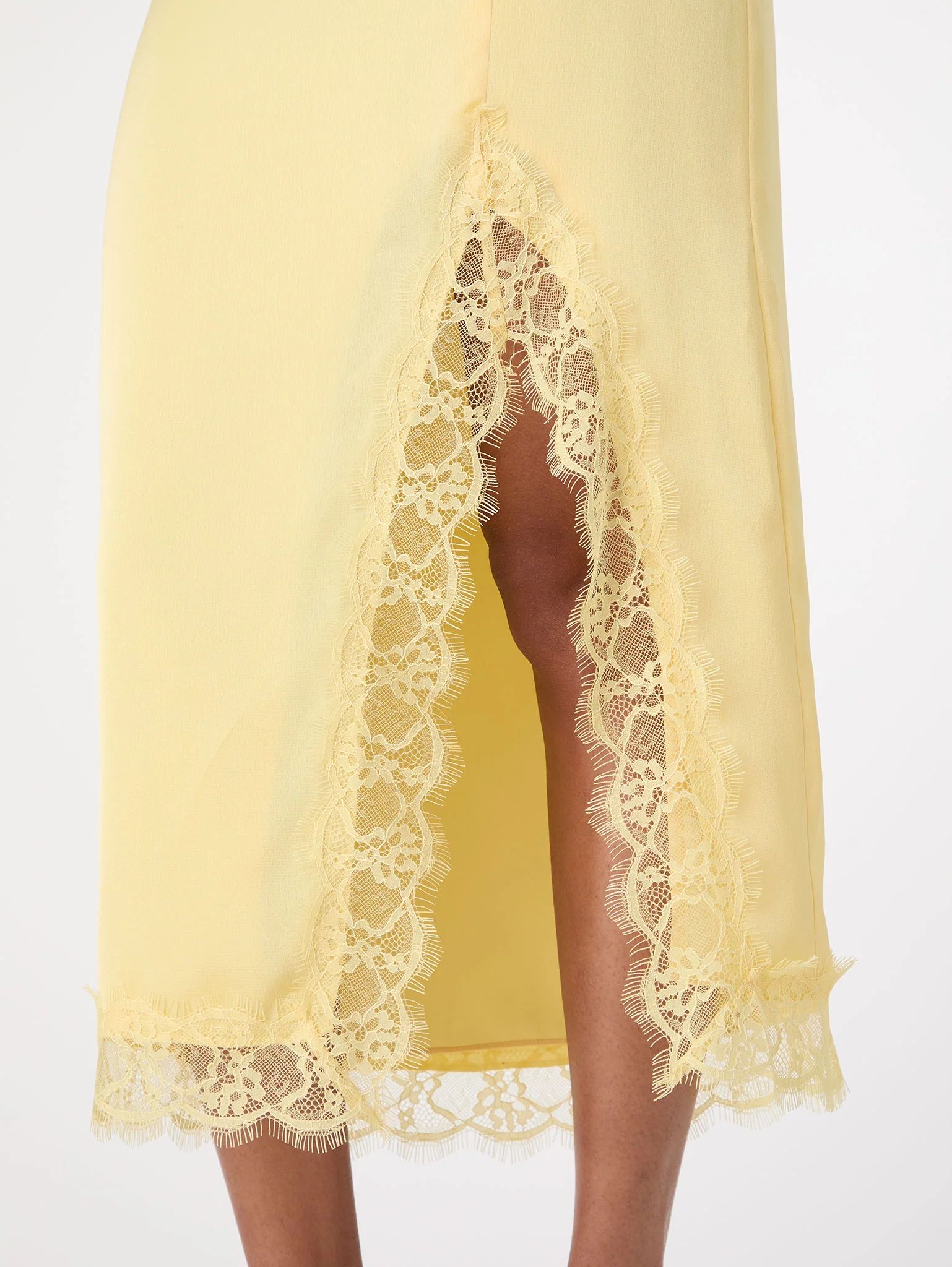 Avari Lace Trim Skirt in Yellow - Image 5