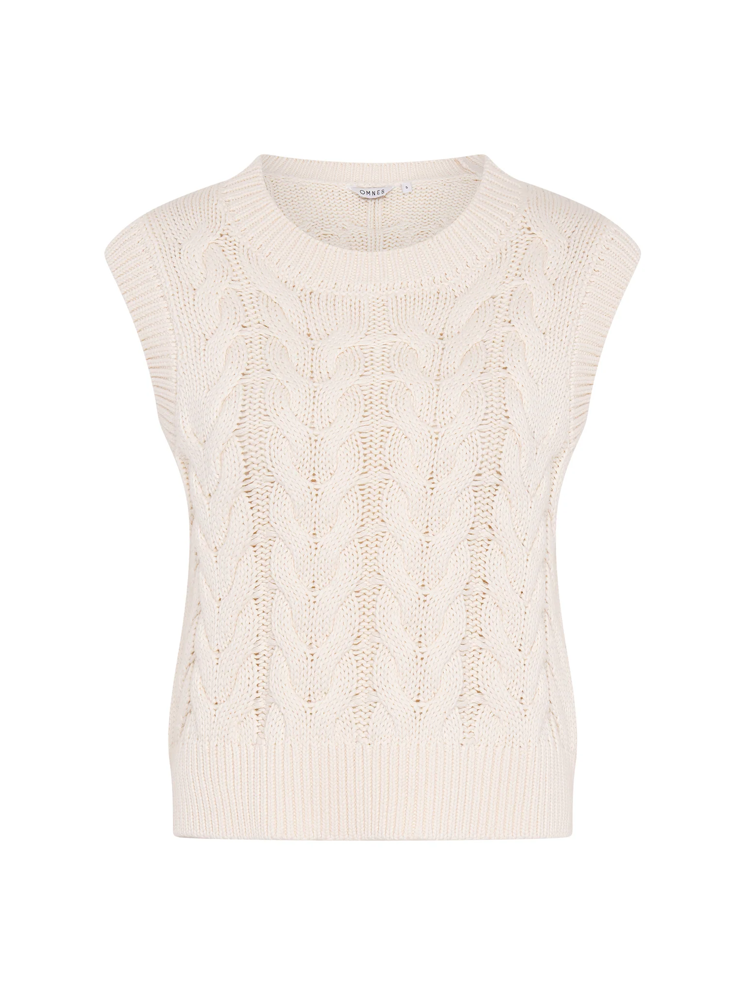 Bobbi Cable Knit Vest in Cream - Image 5