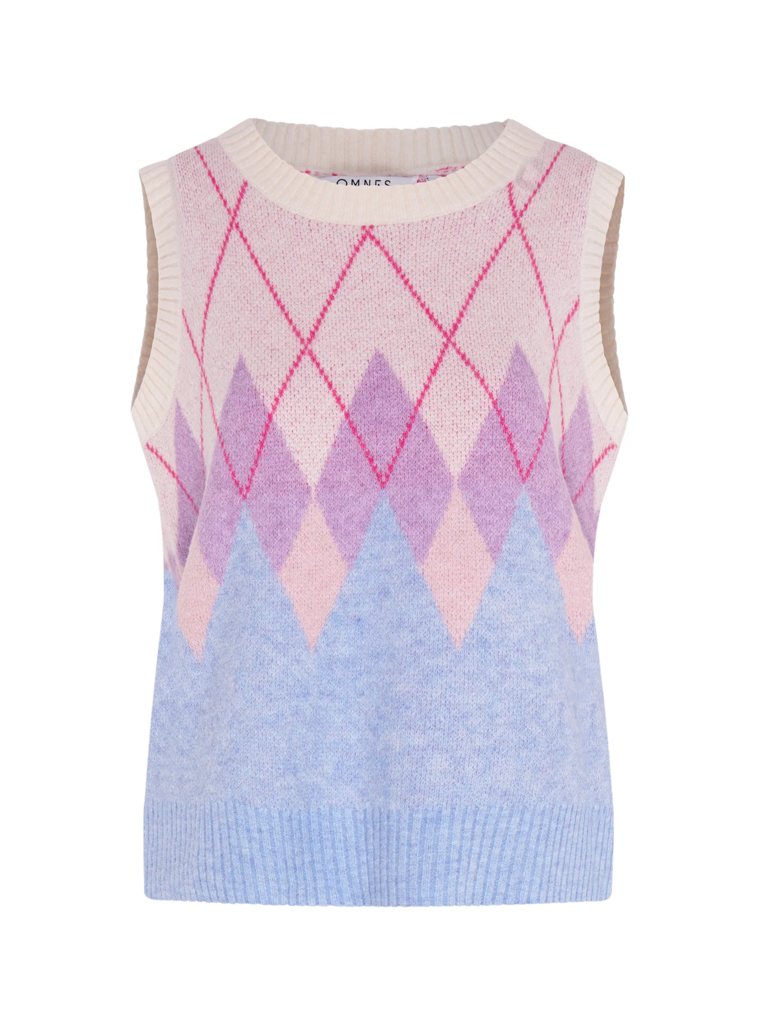 Bobbi Fluffy Argyle Vest - Image 4