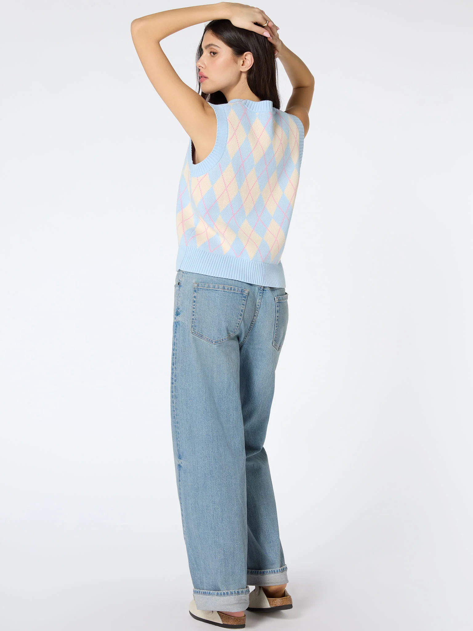 Bobbi Large Check Knitted Vest - Image 3