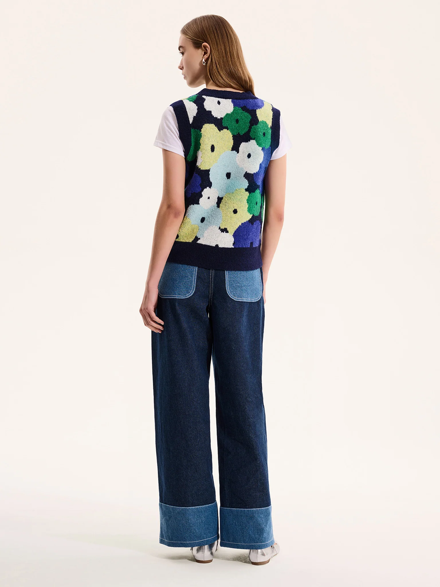 Bobbi Oversized Floral Sweater Vest - Image 3