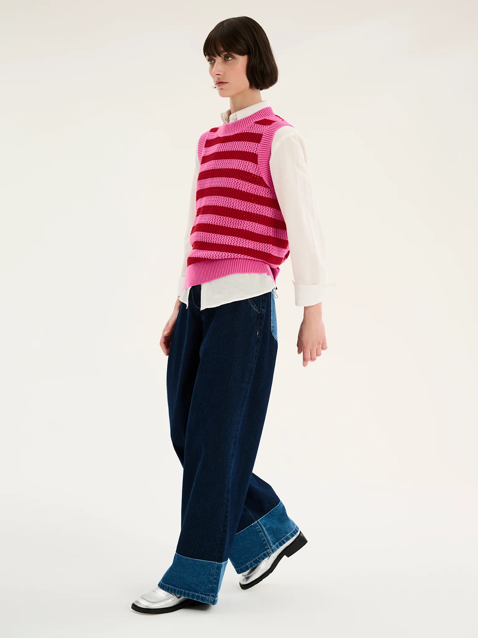 Bobbi Stripe Cotton Vest - Image 2