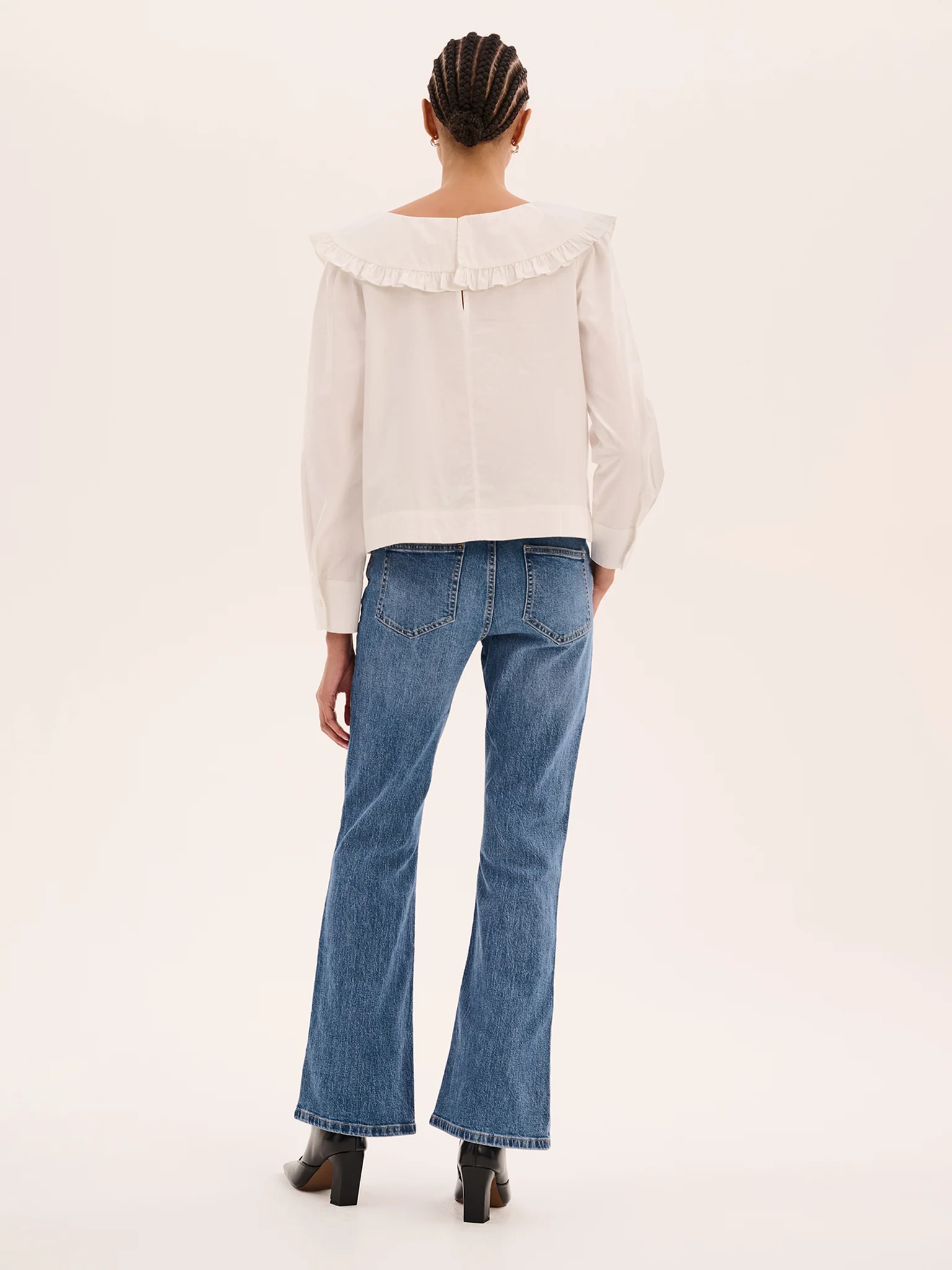 Briony Frill Blouse in White - Image 3