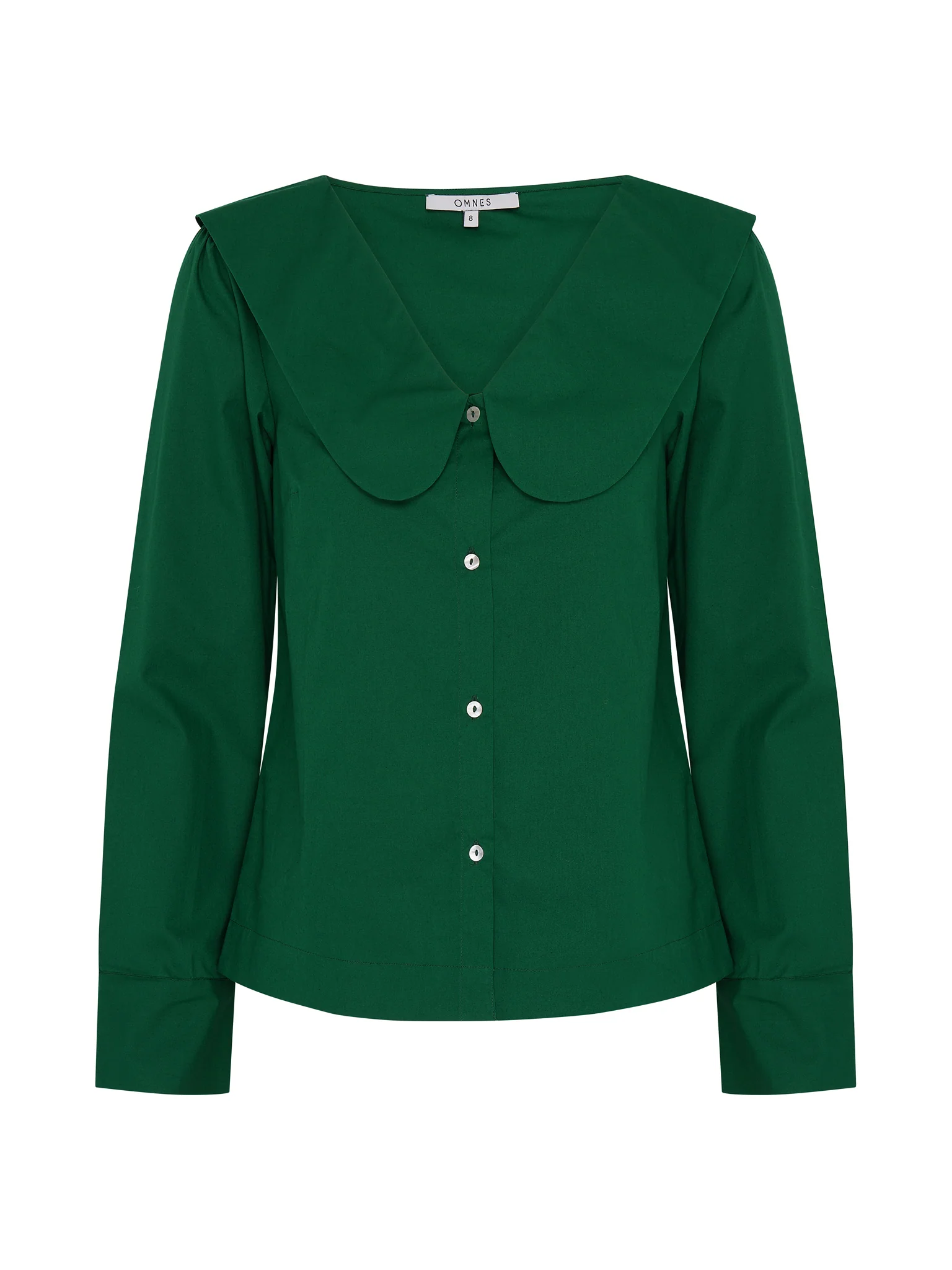 Caitlin Oversized Collar Blouse in Green - Image 5