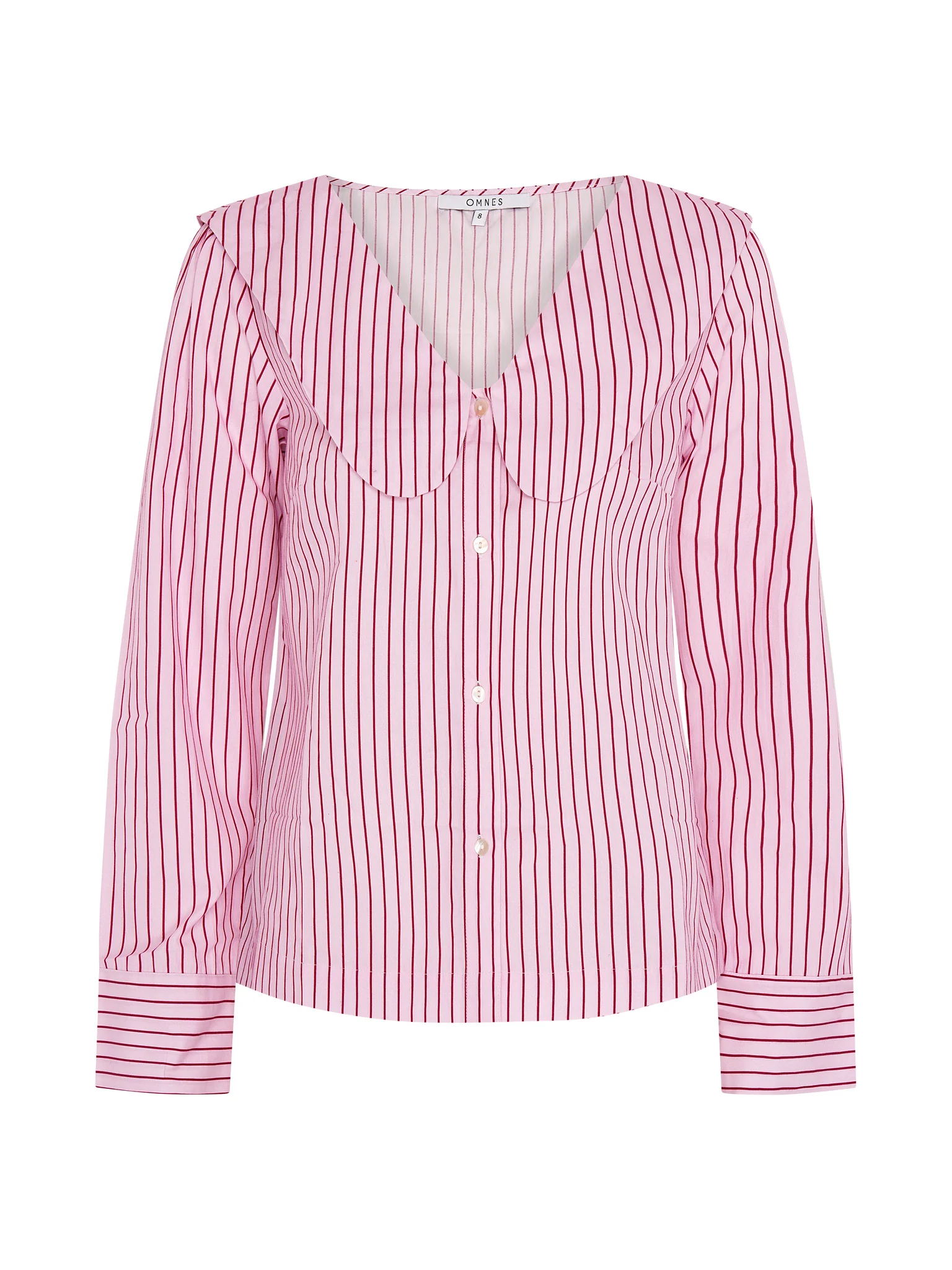Caitlin Oversized Collar Blouse in Pink - Image 6