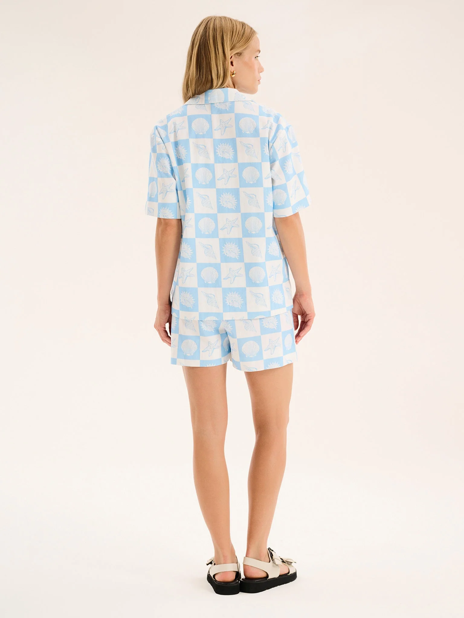 Canaria Short in Shell Checkerboard Print - Image 3