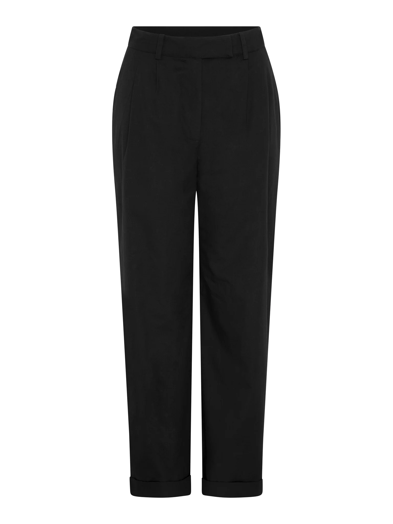 Candy Pleat Front Straight Leg Trouser in Black - Image 4