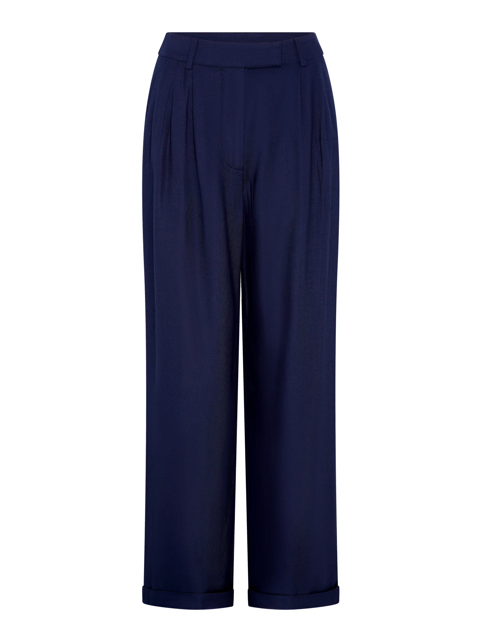 Candy Pleat Front Straight Leg Trouser in Navy - Image 5