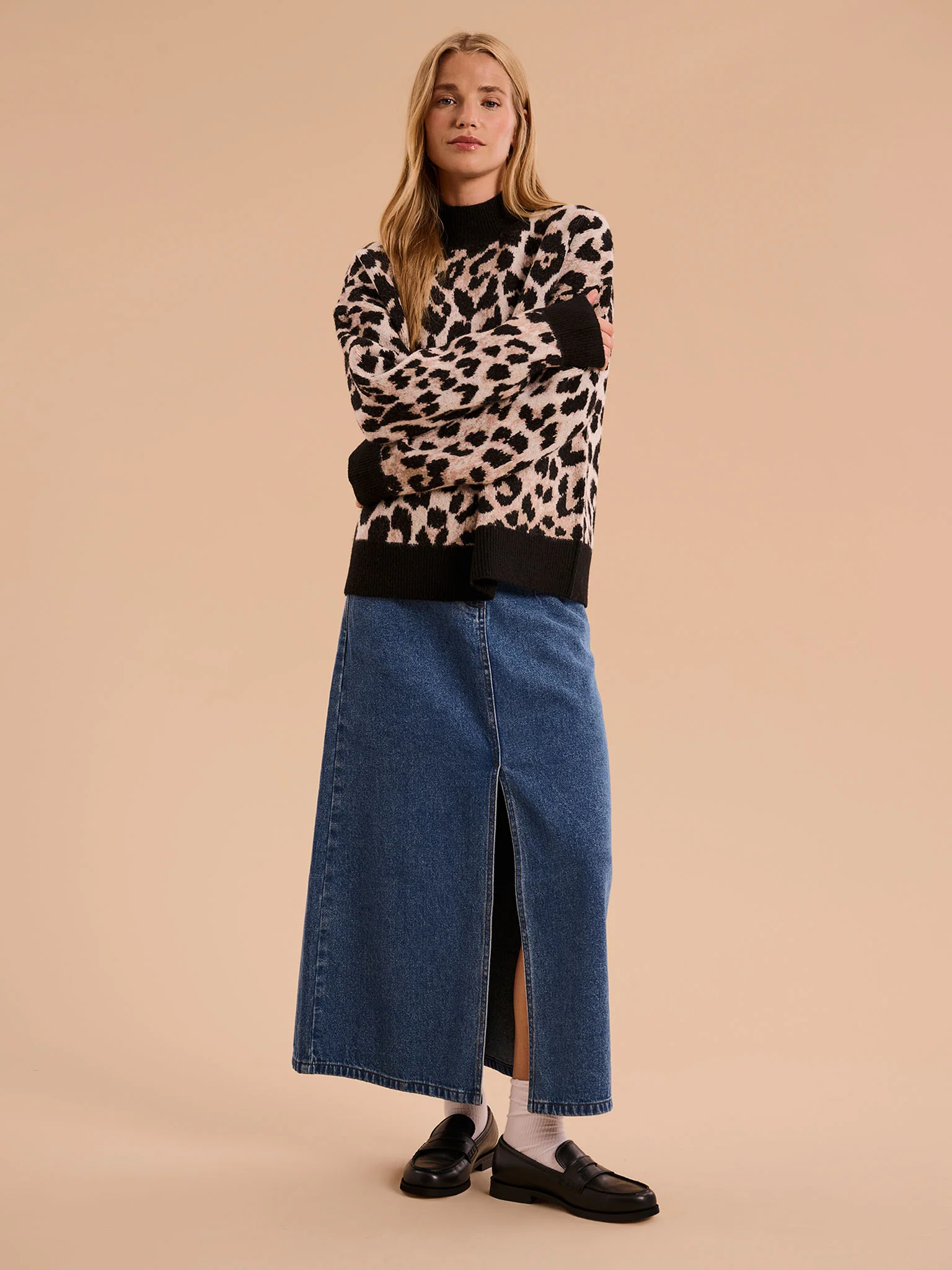 Misha Fluffy Jumper in Cheetah - Image 3