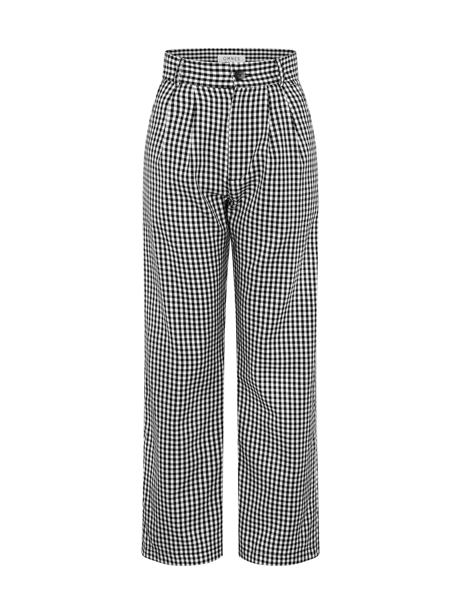 Cinnamon Relaxed Trousers in Black & White Check - Image 6