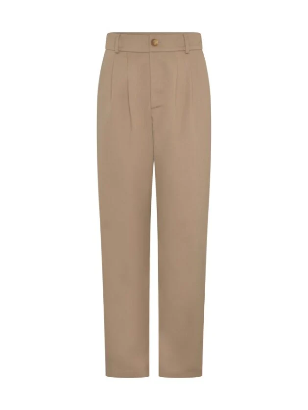 Cinnamon Relaxed Trousers in Beige Cotton/Tencel - Image 6