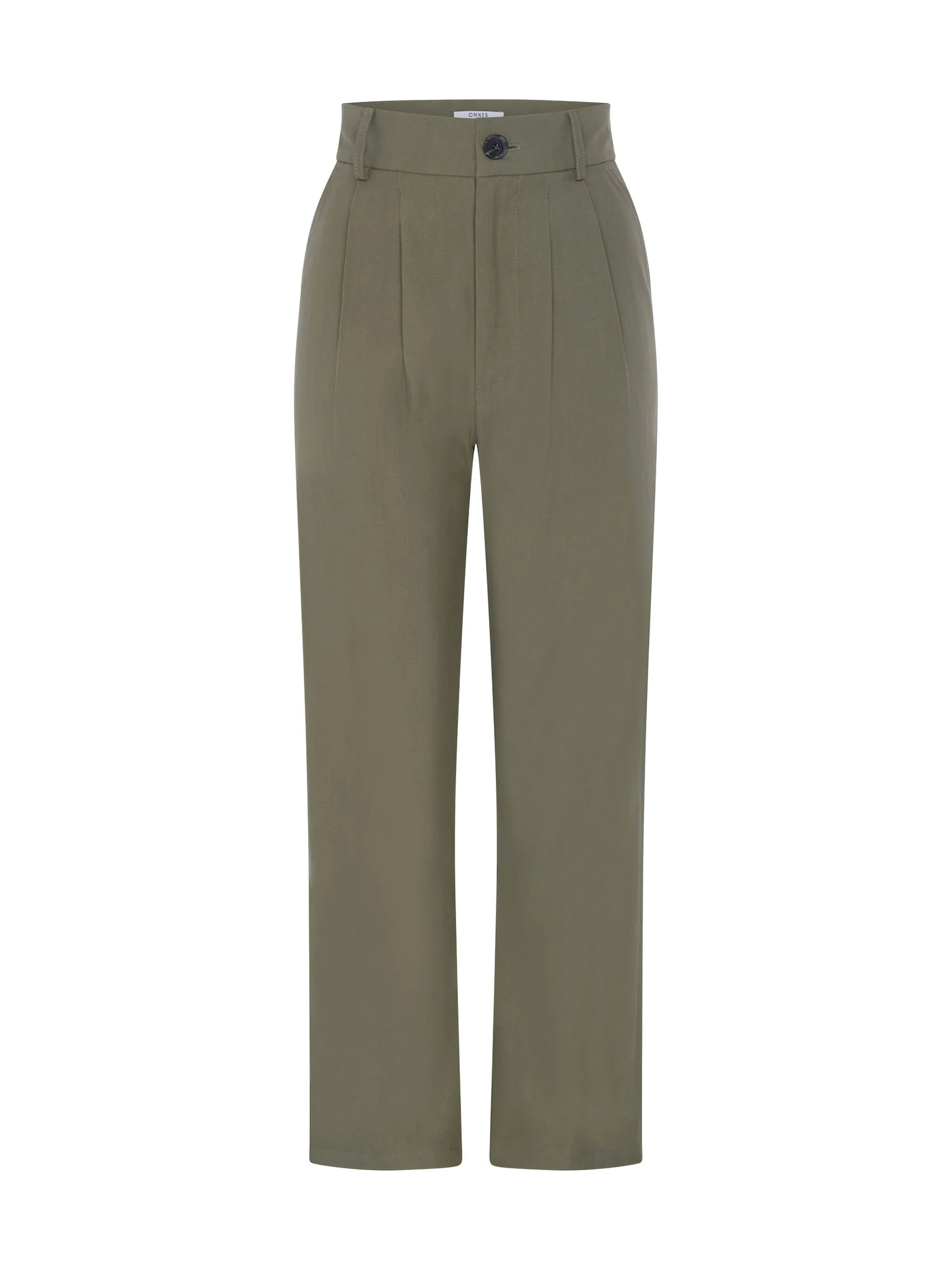 Cinnamon Relaxed Trousers in Mole Green Cotton/Tencel - Image 5