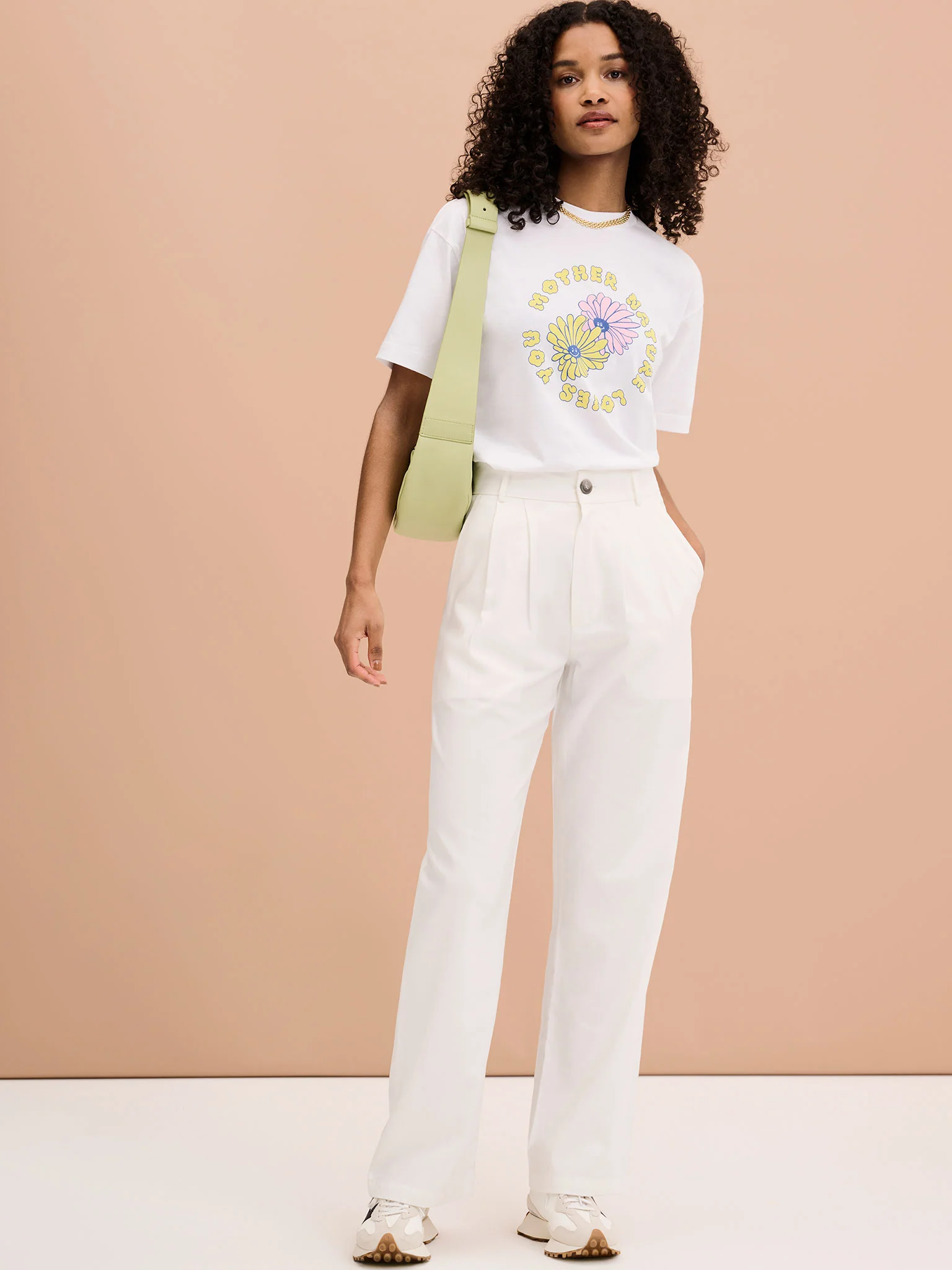 Cinnamon Relaxed Trousers in White Cotton/Tencel - Image 2