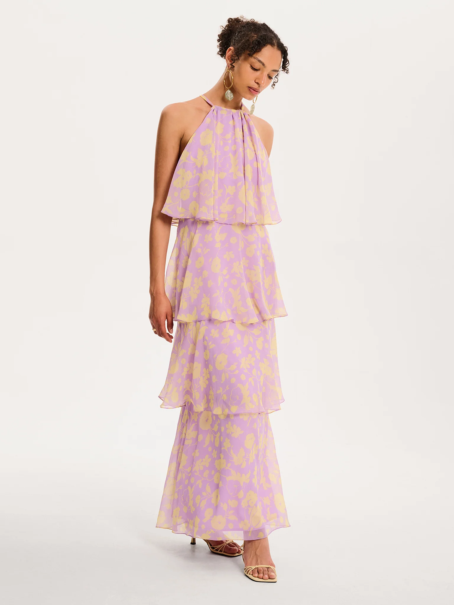 Cleo Floral Dress in Lilac Floral - Image 3