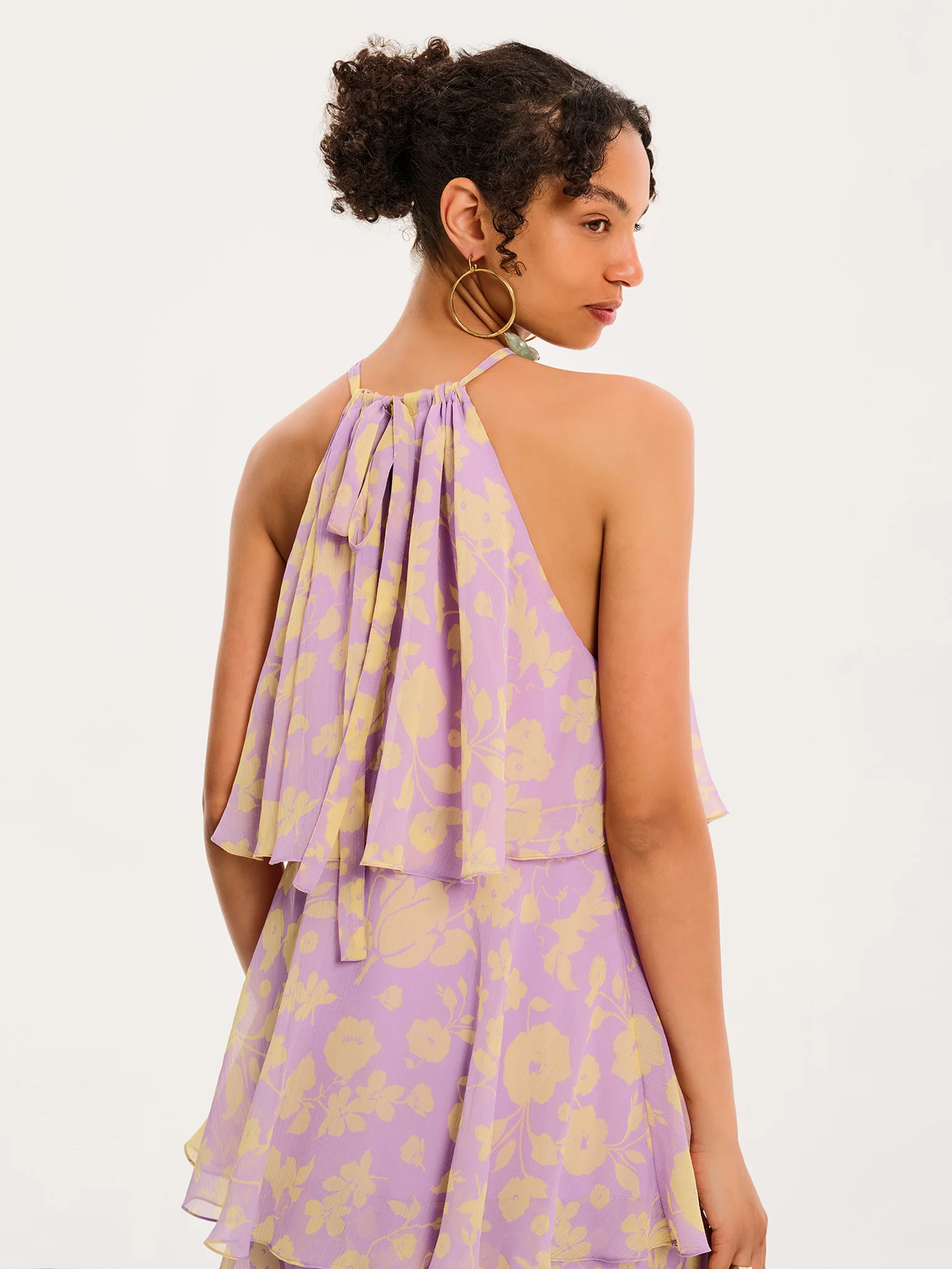 Cleo Floral Dress in Lilac Floral - Image 4