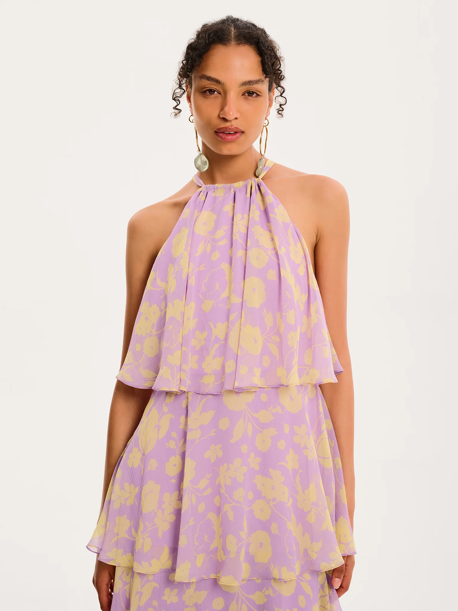 Cleo Floral Dress in Lilac Floral - Image 5