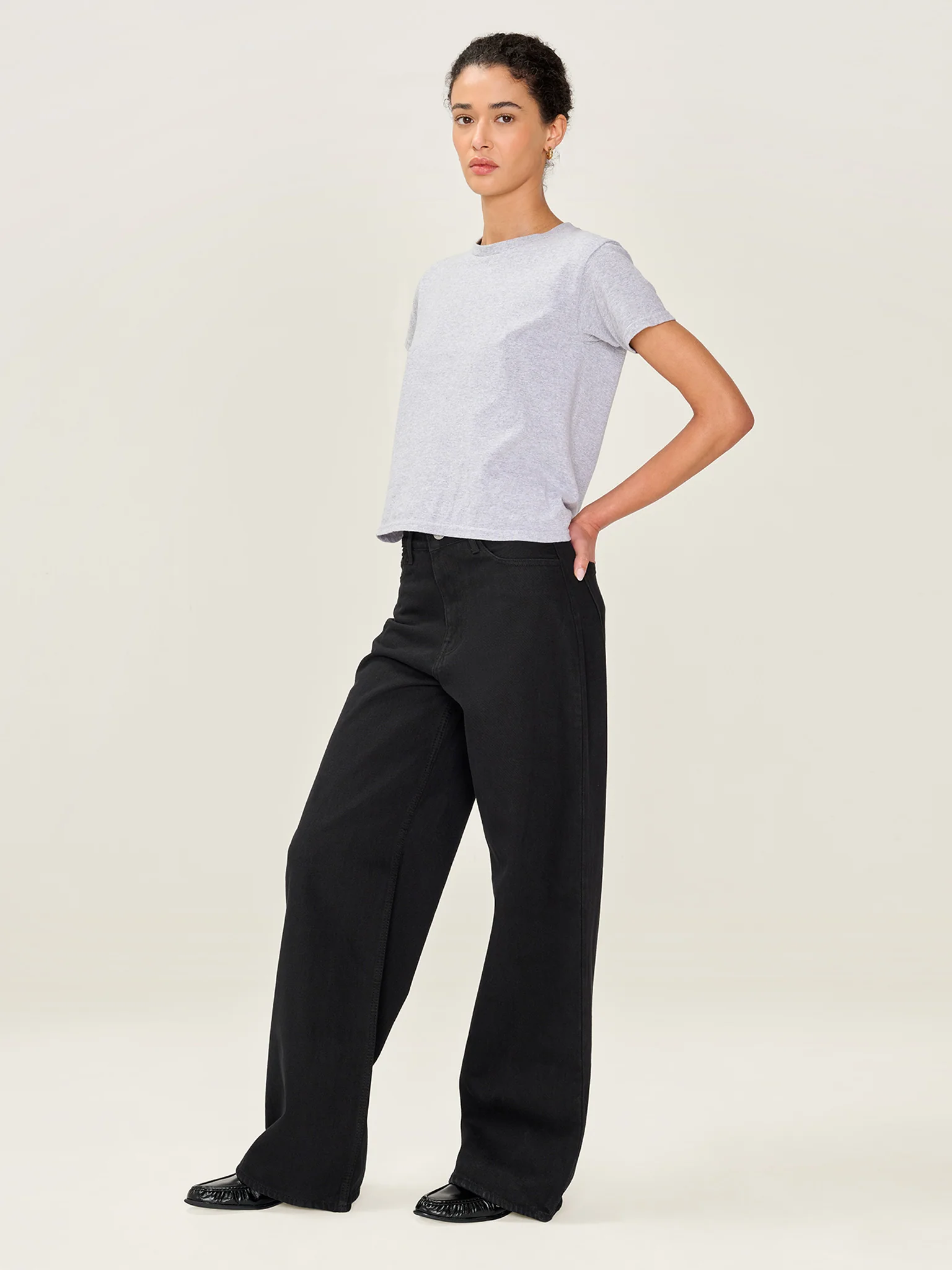 Connie Wide Jean in Black - Image 3
