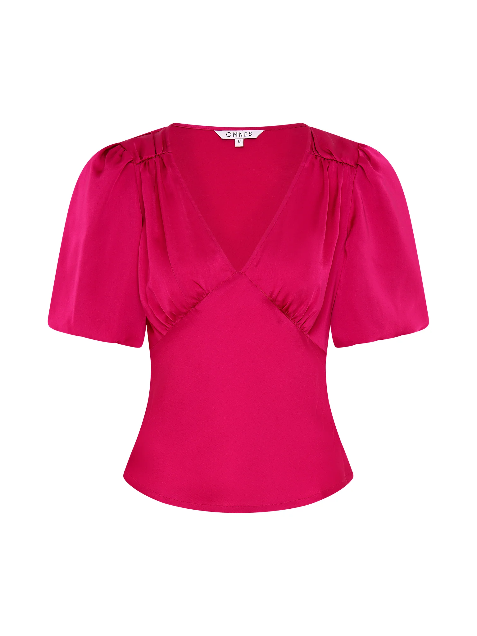 Cressida Puff Sleeve Top in Magenta - Image 5