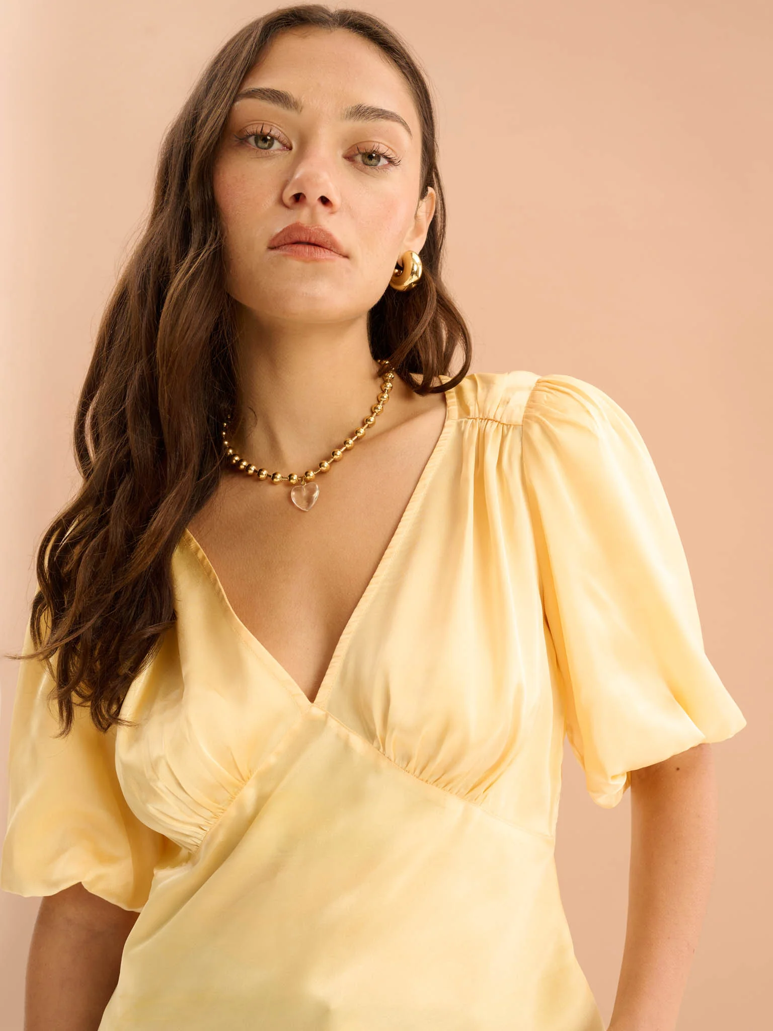 Cressida Puff Sleeve Top in Yellow - Image 4