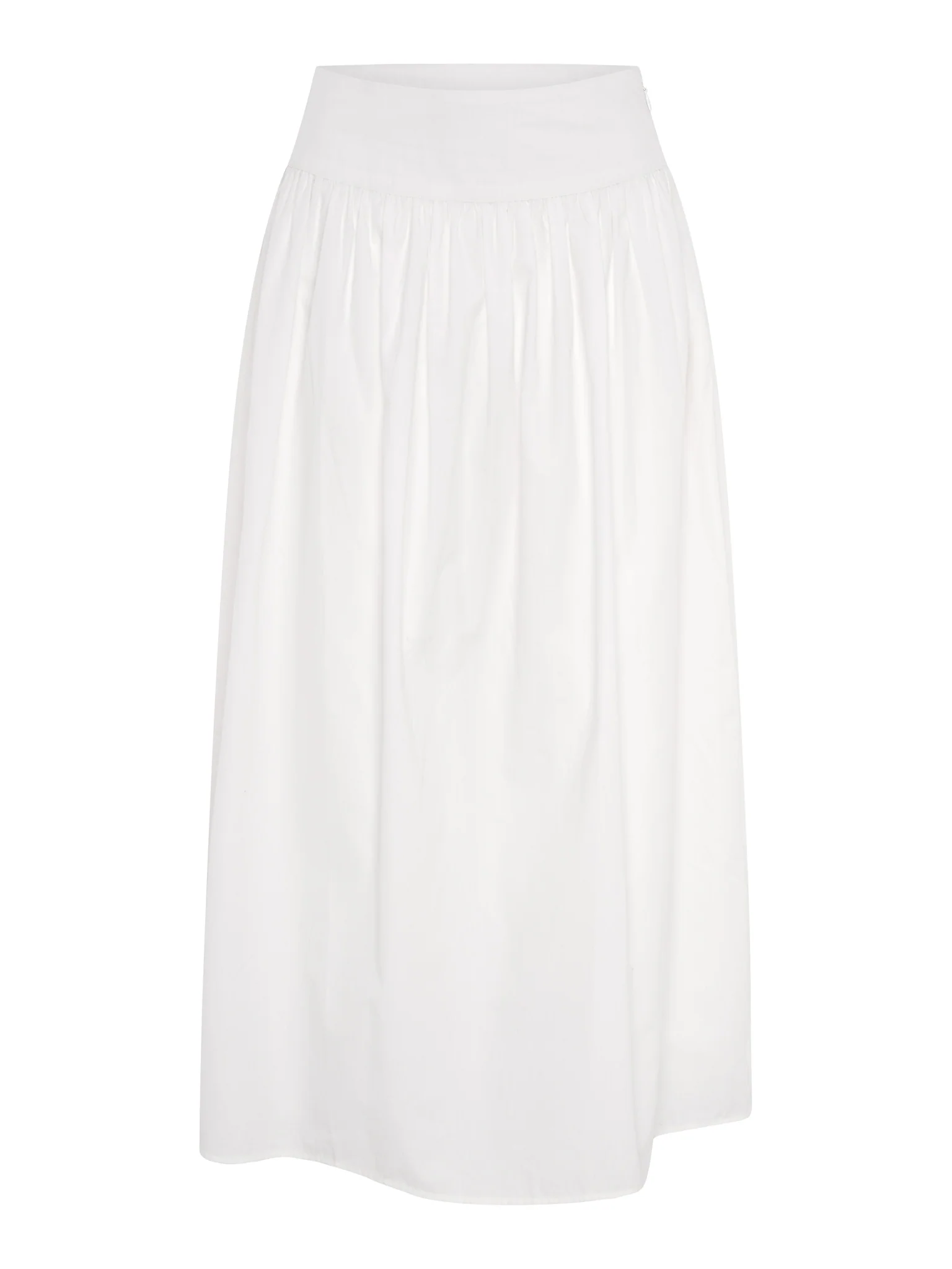 Darcie Drop Waist Full Midi Skirt in White - Image 5