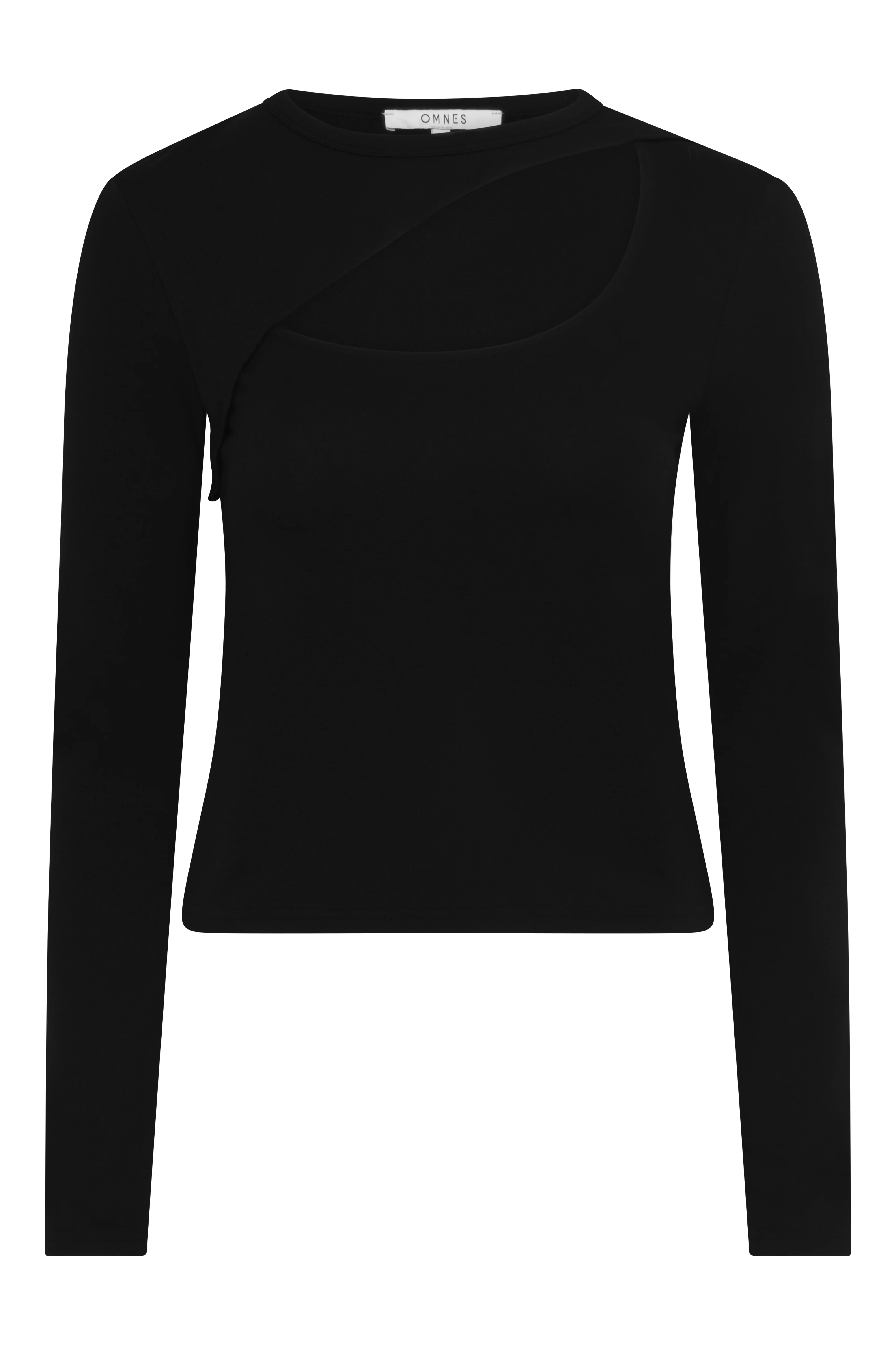 Deryn Cut Out Jersey Top in Black - Image 5