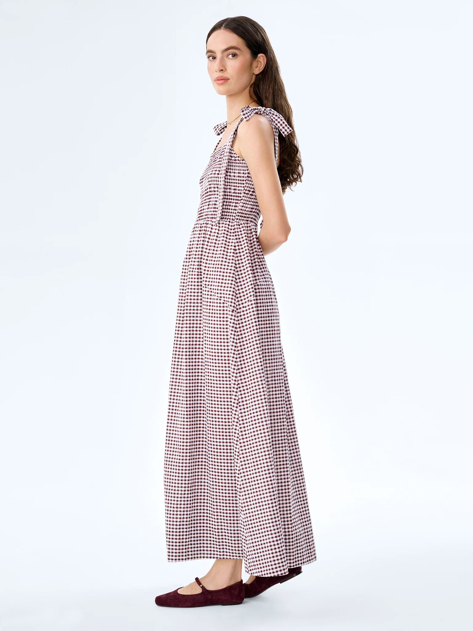 Dixie Dress in Chocolate and Cream Gingham - Image 2