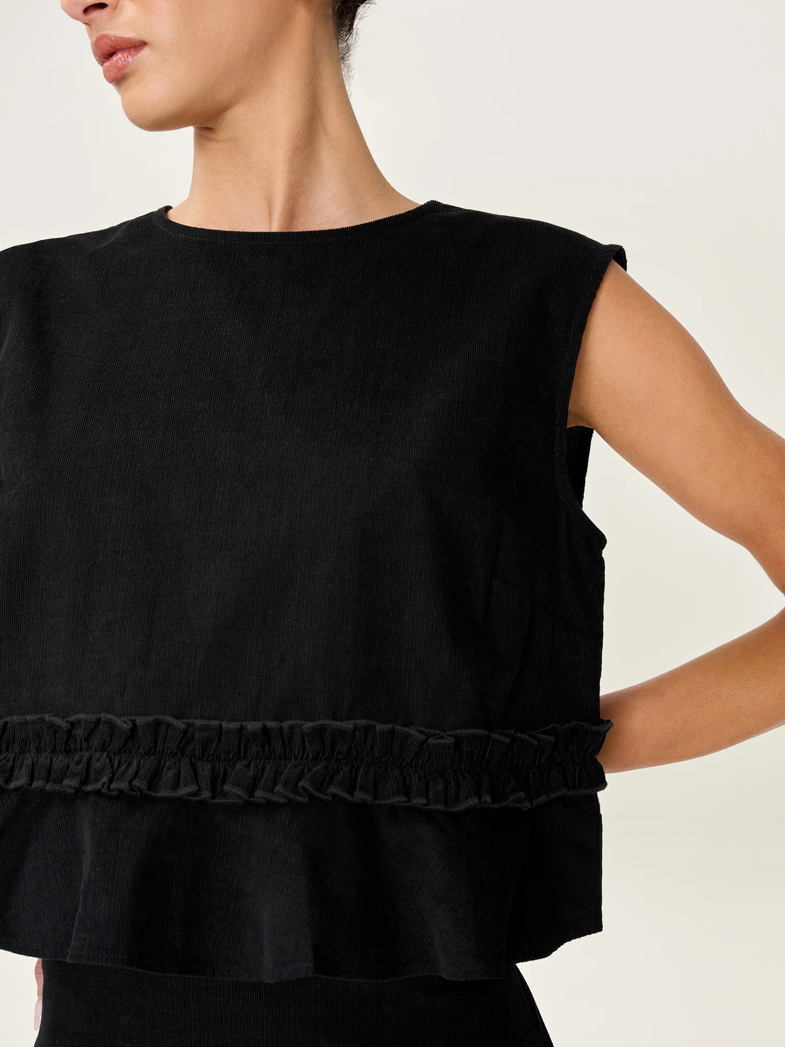 Dori Cord Top in Black - Image 3