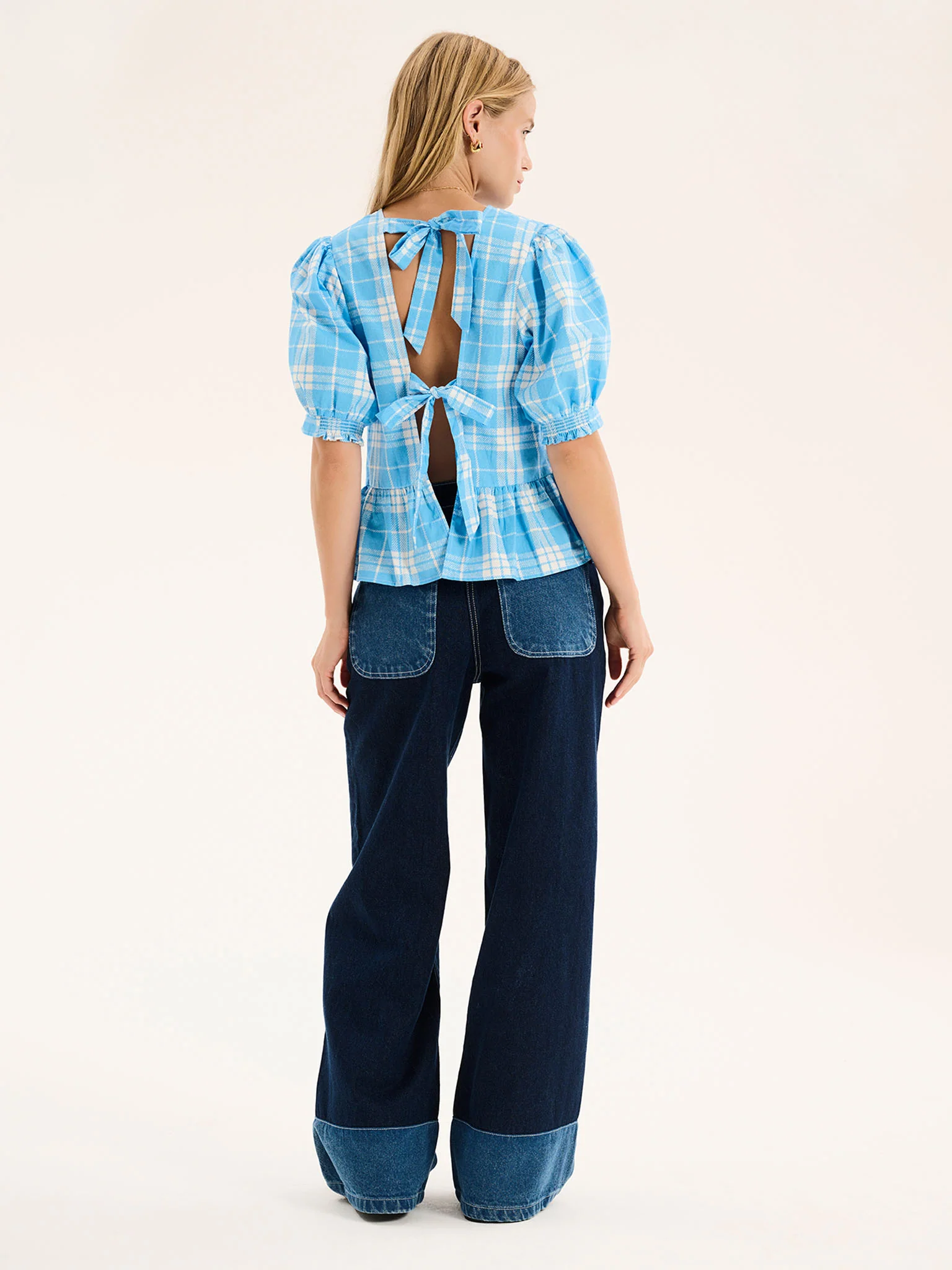Ellie Frill Hem Puff Sleeve Printed Cotton Blouse - Image 3