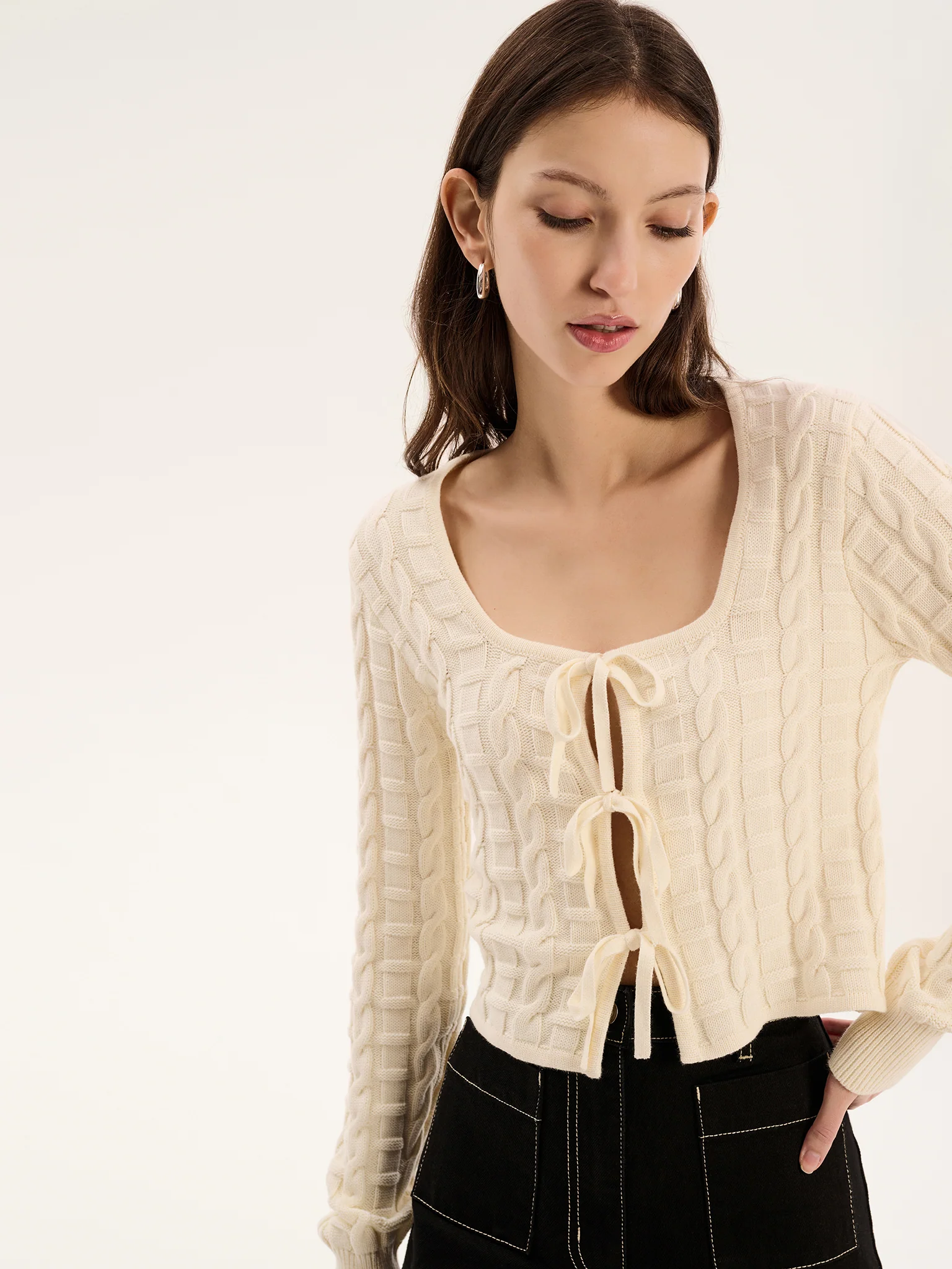 Ellison Cardigan in Cream - Image 4