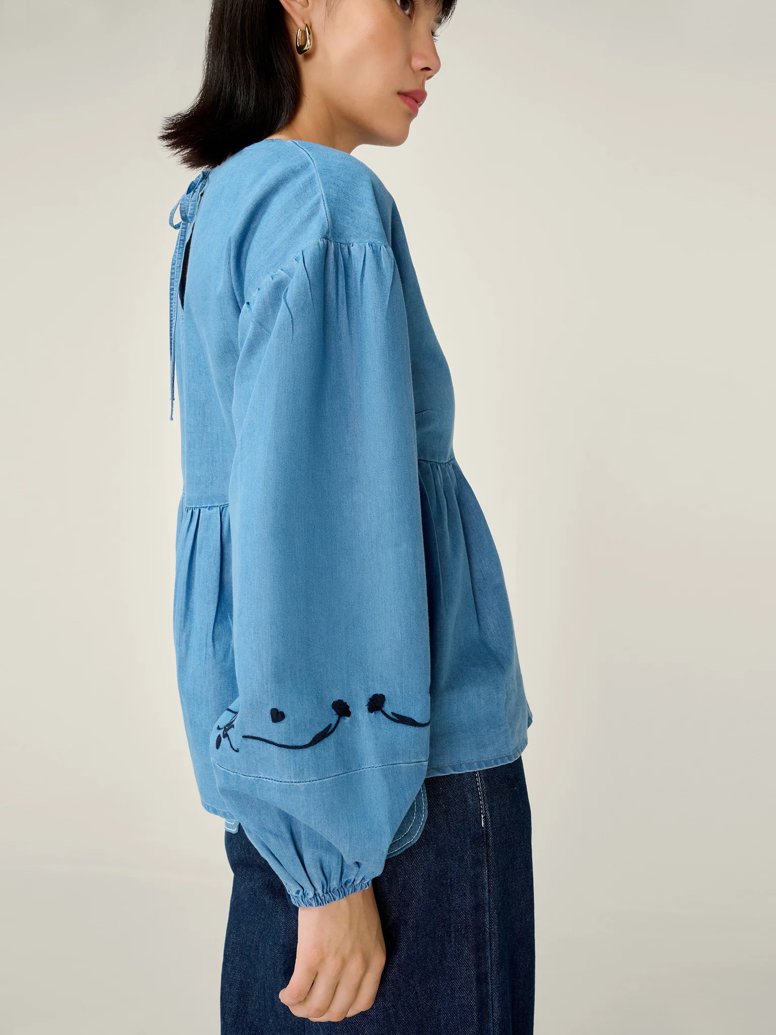 Elma Blouse in Chambray - Image 4