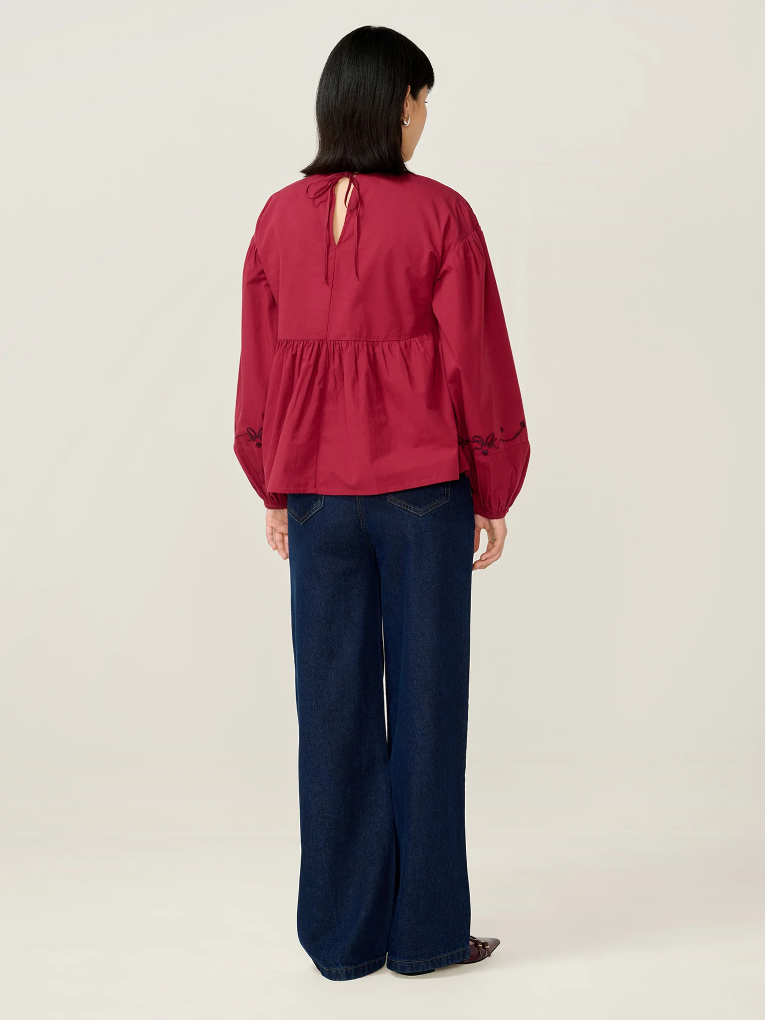 Elma Blouse in Merlot - Image 3
