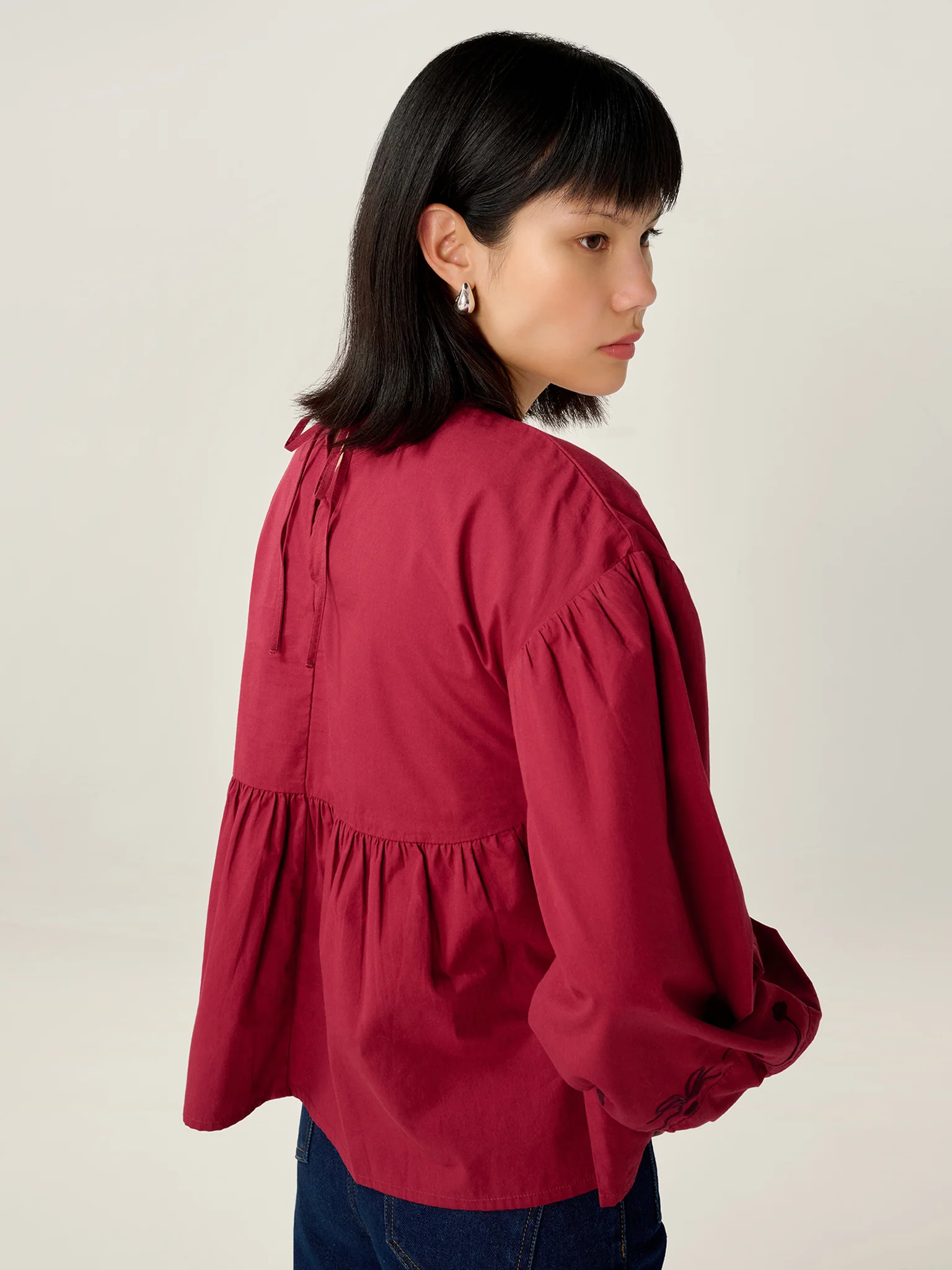 Elma Blouse in Merlot - Image 6